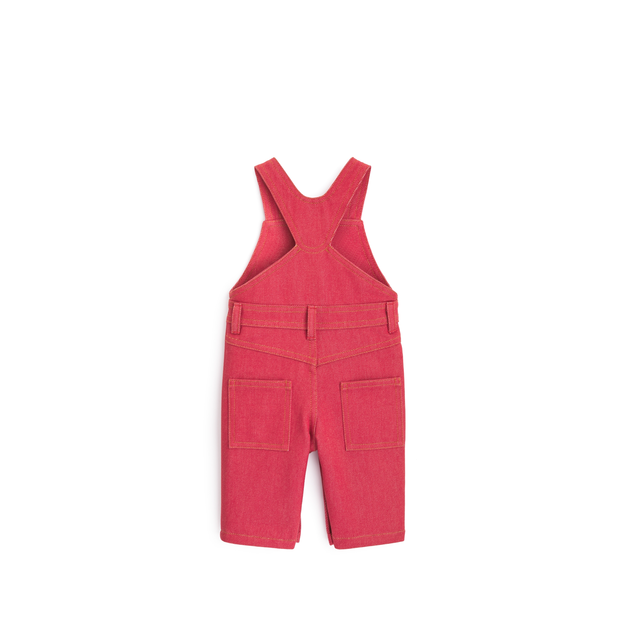 ベビー オーバーオール デニムエフェクト コットンギャバジン E08