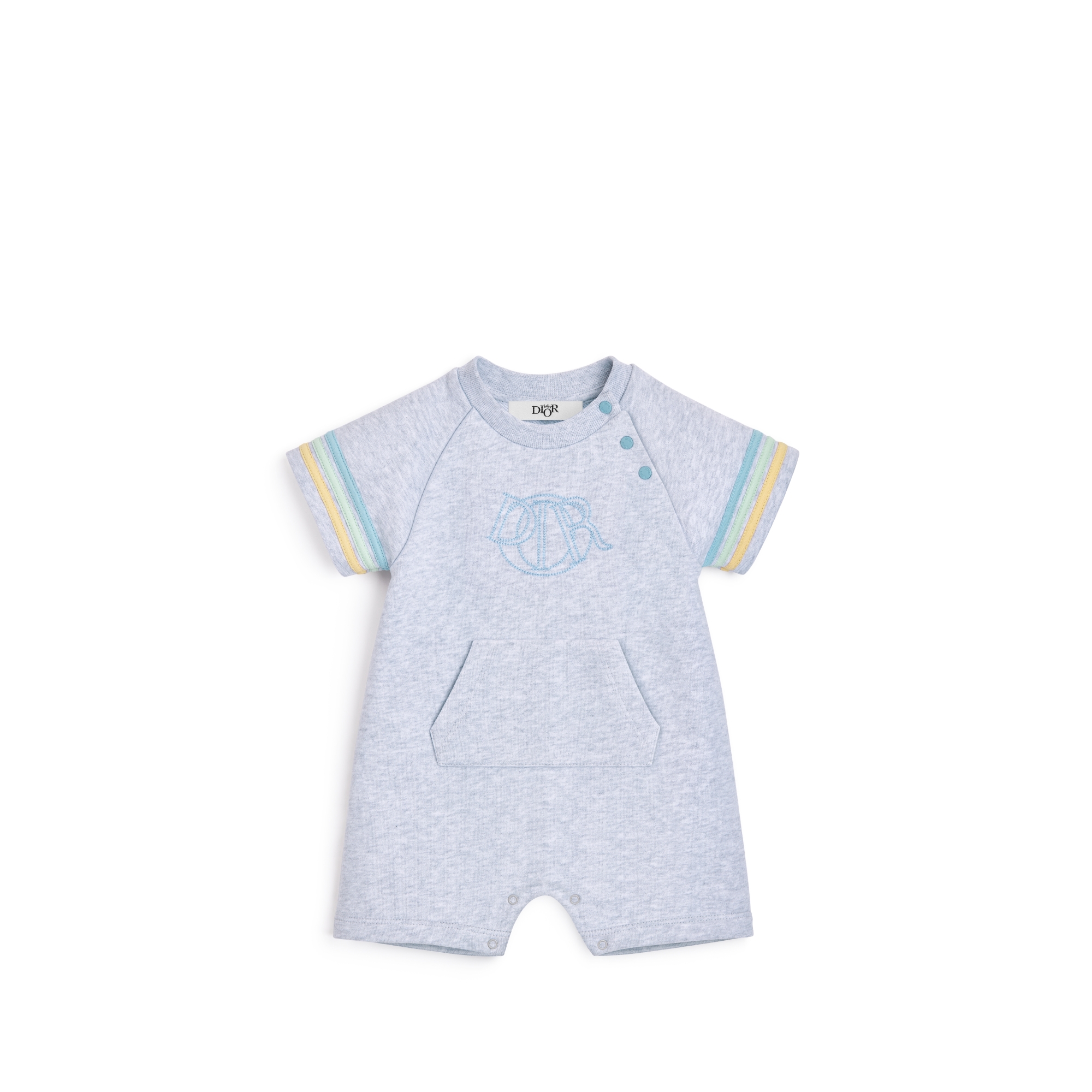 Baby Romper Heathered Gray Cotton Fleece | DIOR