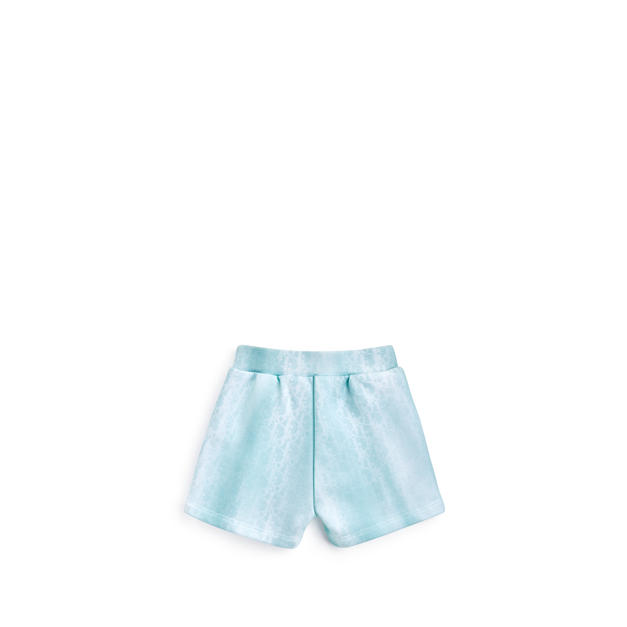Baby Shorts Turquoise Cotton Fleece with Gradient Dior Oblique Print E08