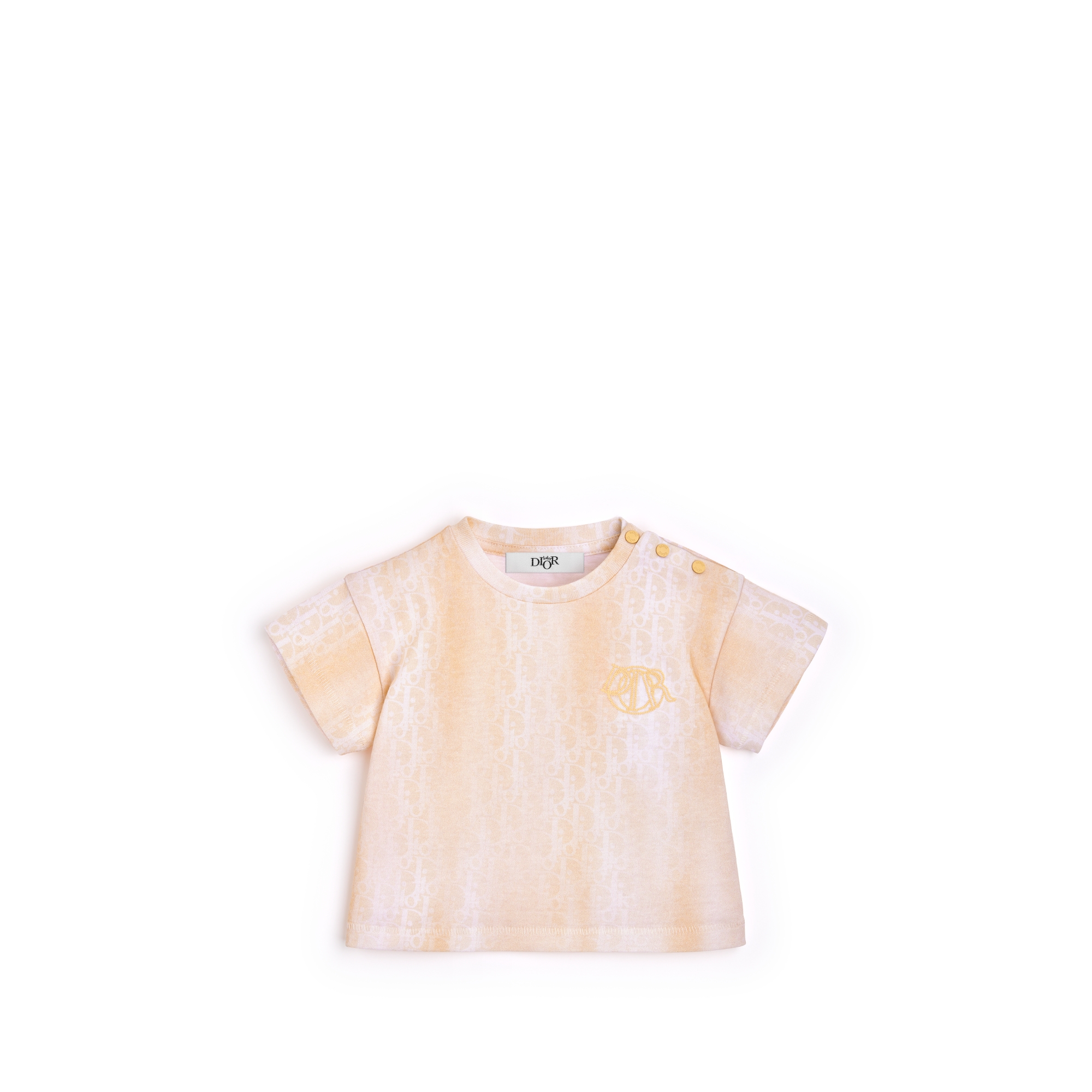 T-shirt per neonati Jersey di cotone arancione con stampa Dior Oblique sfumata E01