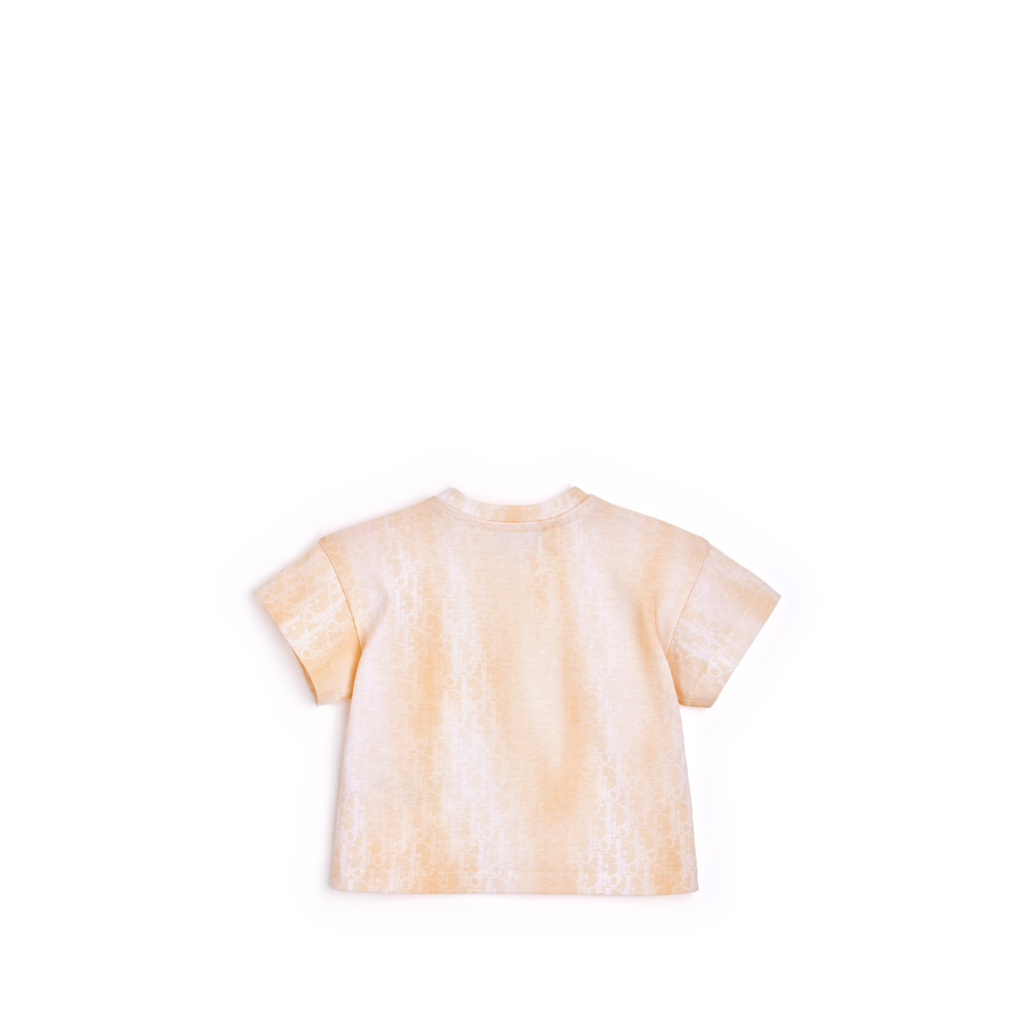 Baby T-Shirt Orange Cotton Jersey with Gradient Dior Oblique Print E08