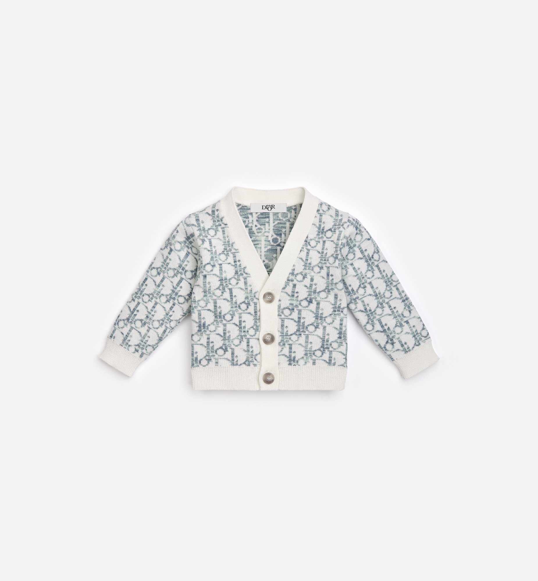 GREEN RIBBED KNIT CARDIGAN WITH JACQUARD PATTERN, NEWBORN GREEN RIBBED KNIT CARDIGAN WITH JACQUARD PATTERN, NEWBORN