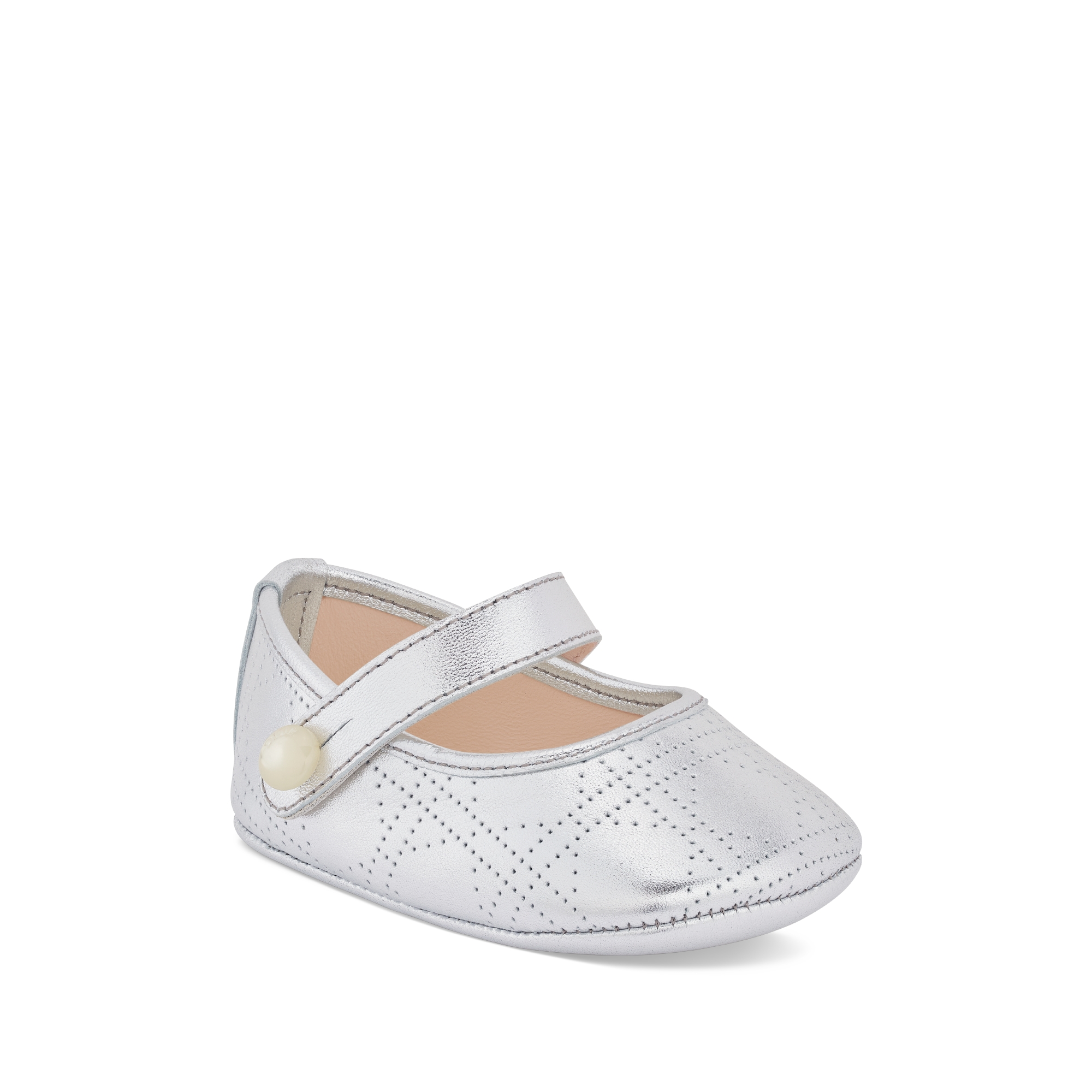 Baby Slipper Silver-Tone Cannage Calfskin E03