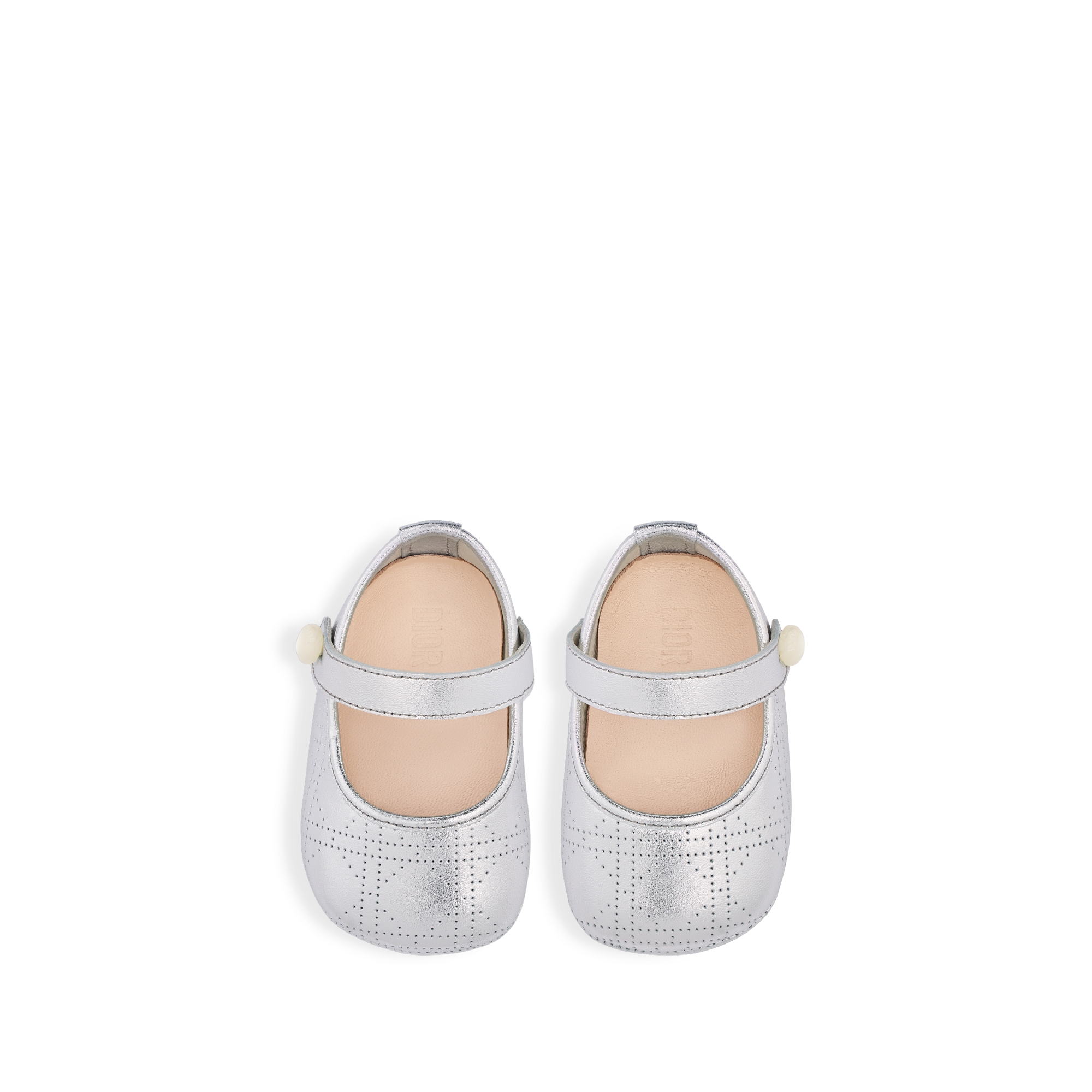Baby Slipper Silver-Tone Cannage Calfskin E06