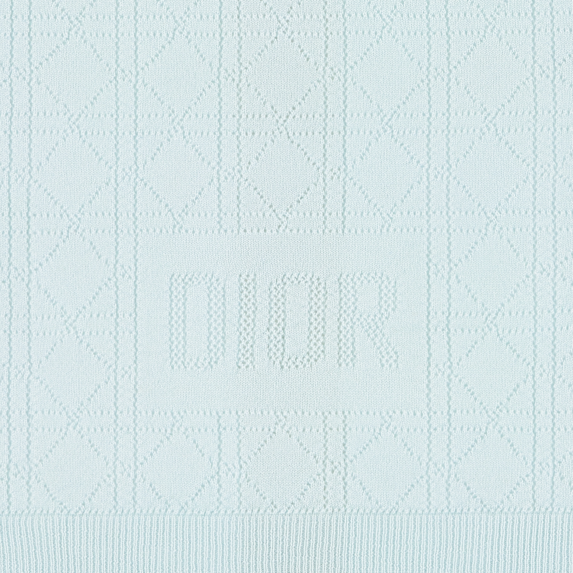 Manta para bebé Punto de cachemira Cannage calado azul claro E09