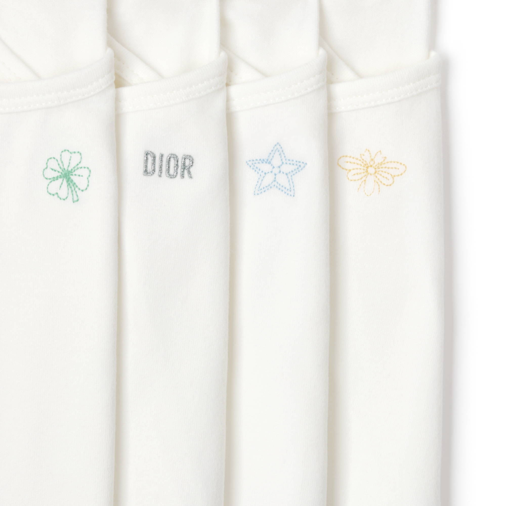 Semainier de bodies à manches longues Jersey de coton ivoire E10