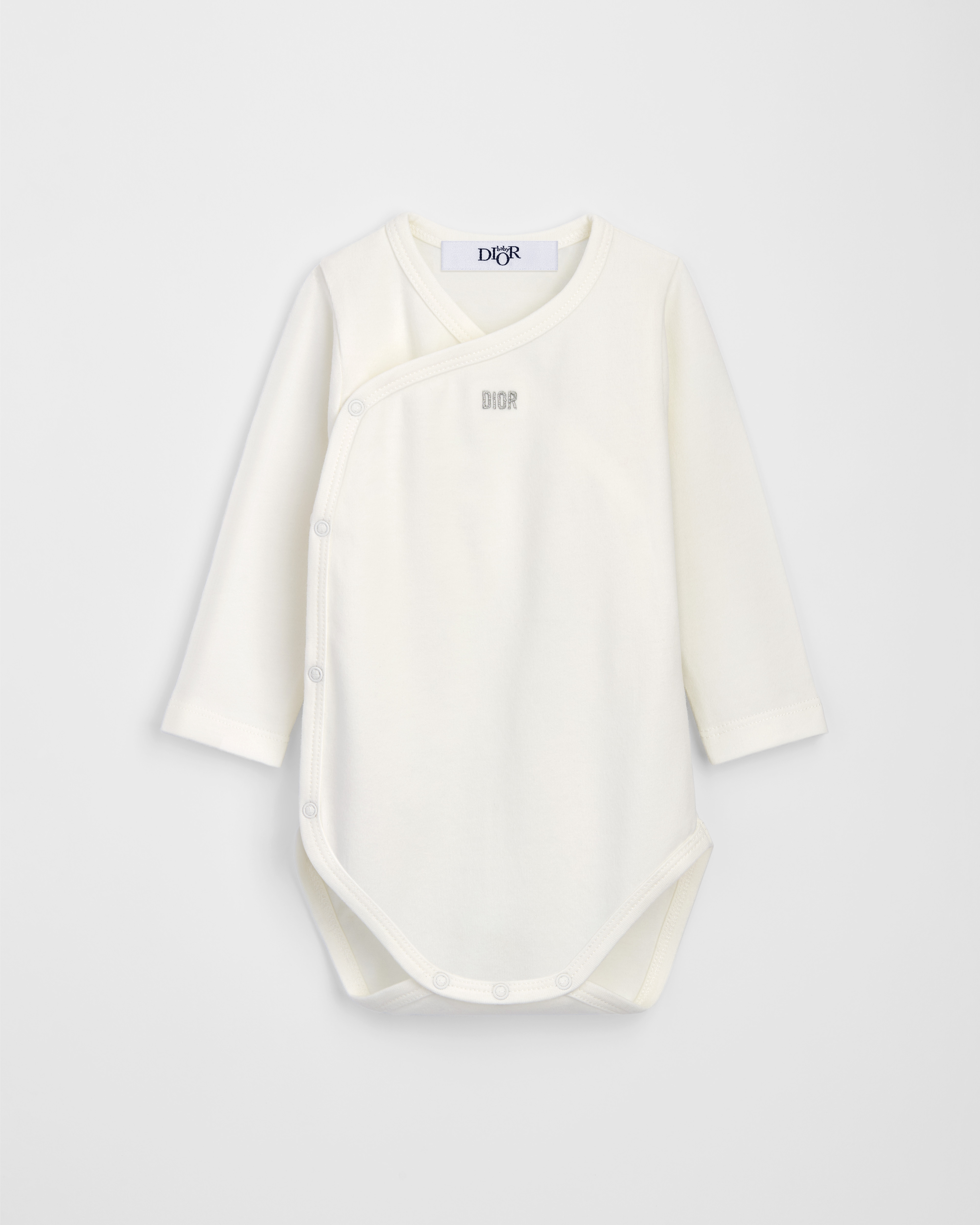 Set rompertjes met lange mouwen Ivoorkleurige katoenjersey E02