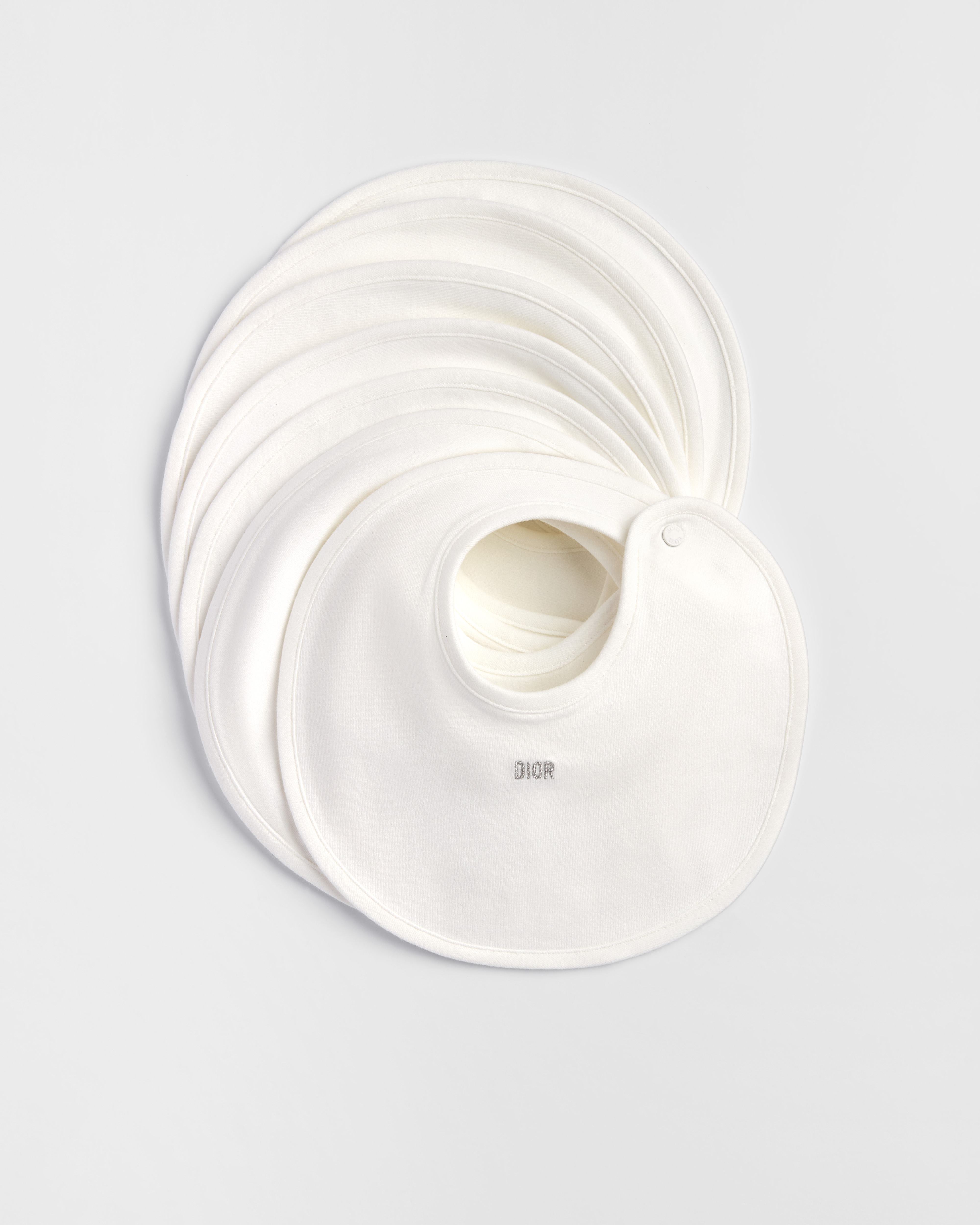 Set slabbetjes Ivoorkleurige katoenjersey E01