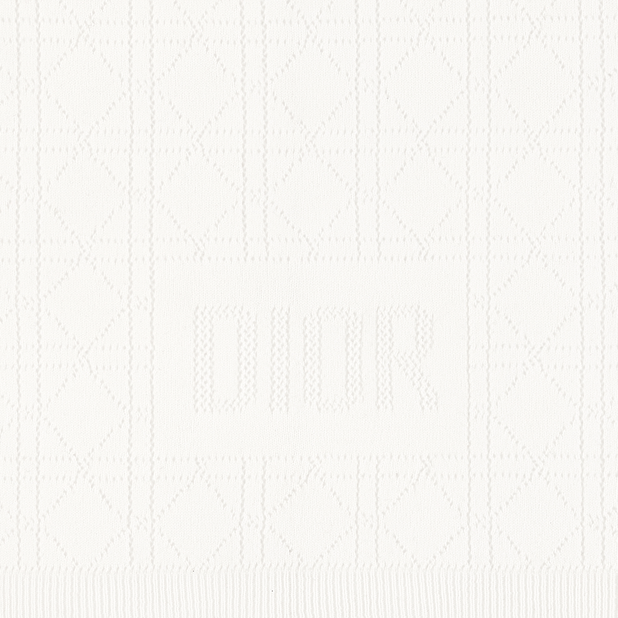 Babydeken Ivoorkleurig opengewerkt breisel van kasjmier met Cannage-motief E09