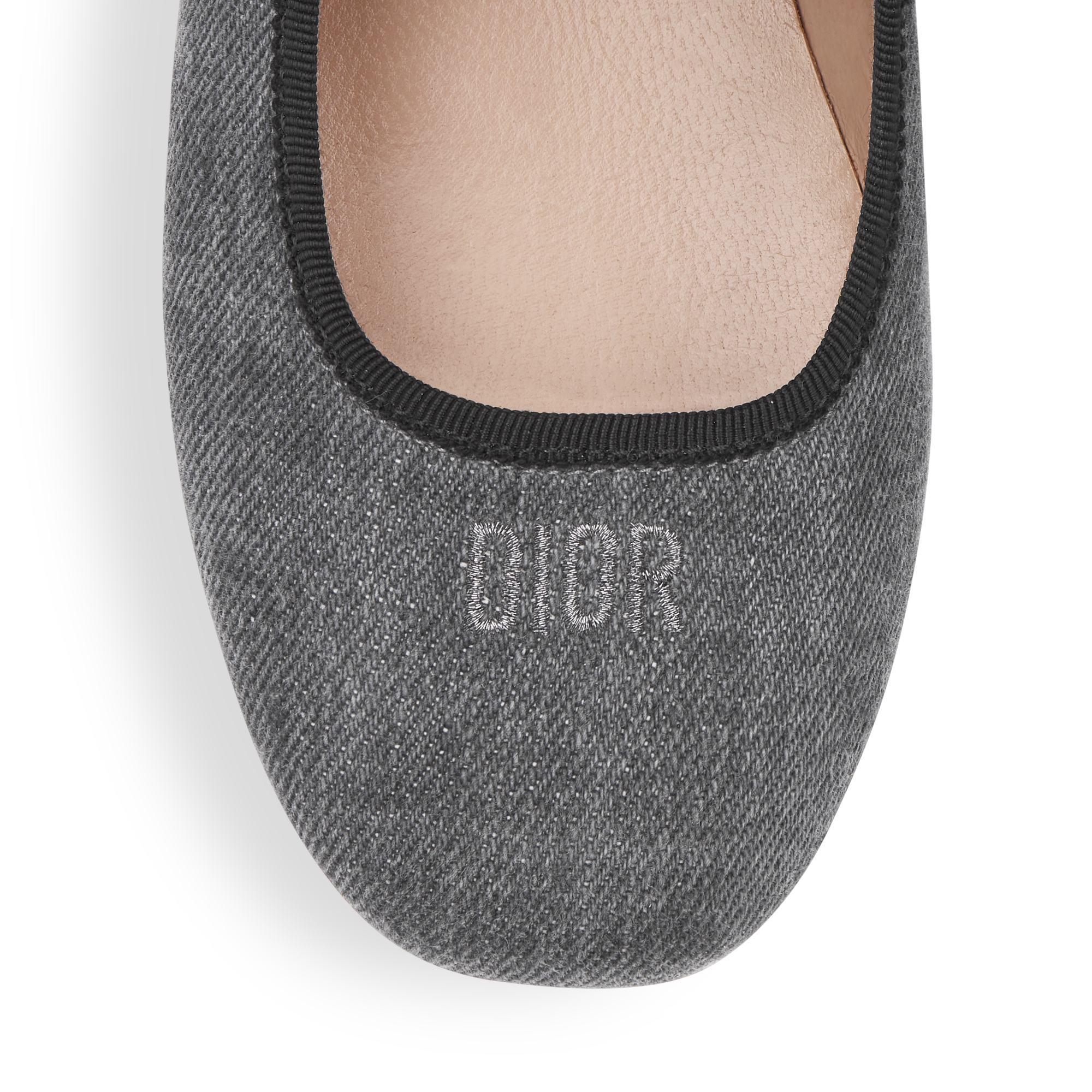 Ballerina für Kinder Karierter Baumwolldenim in Grau E09