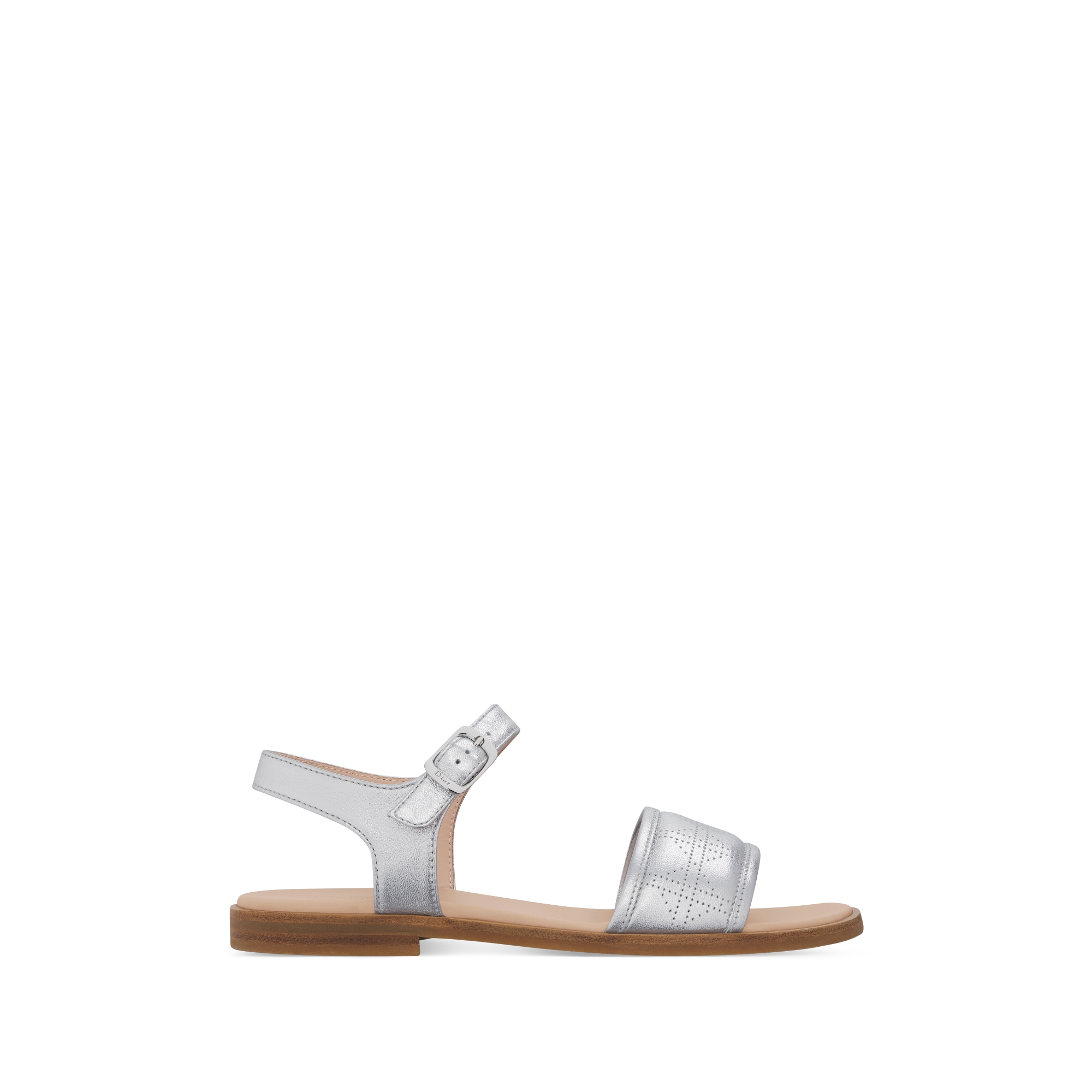Kids' Sandal Silver-Tone Cannage Calfskin E02
