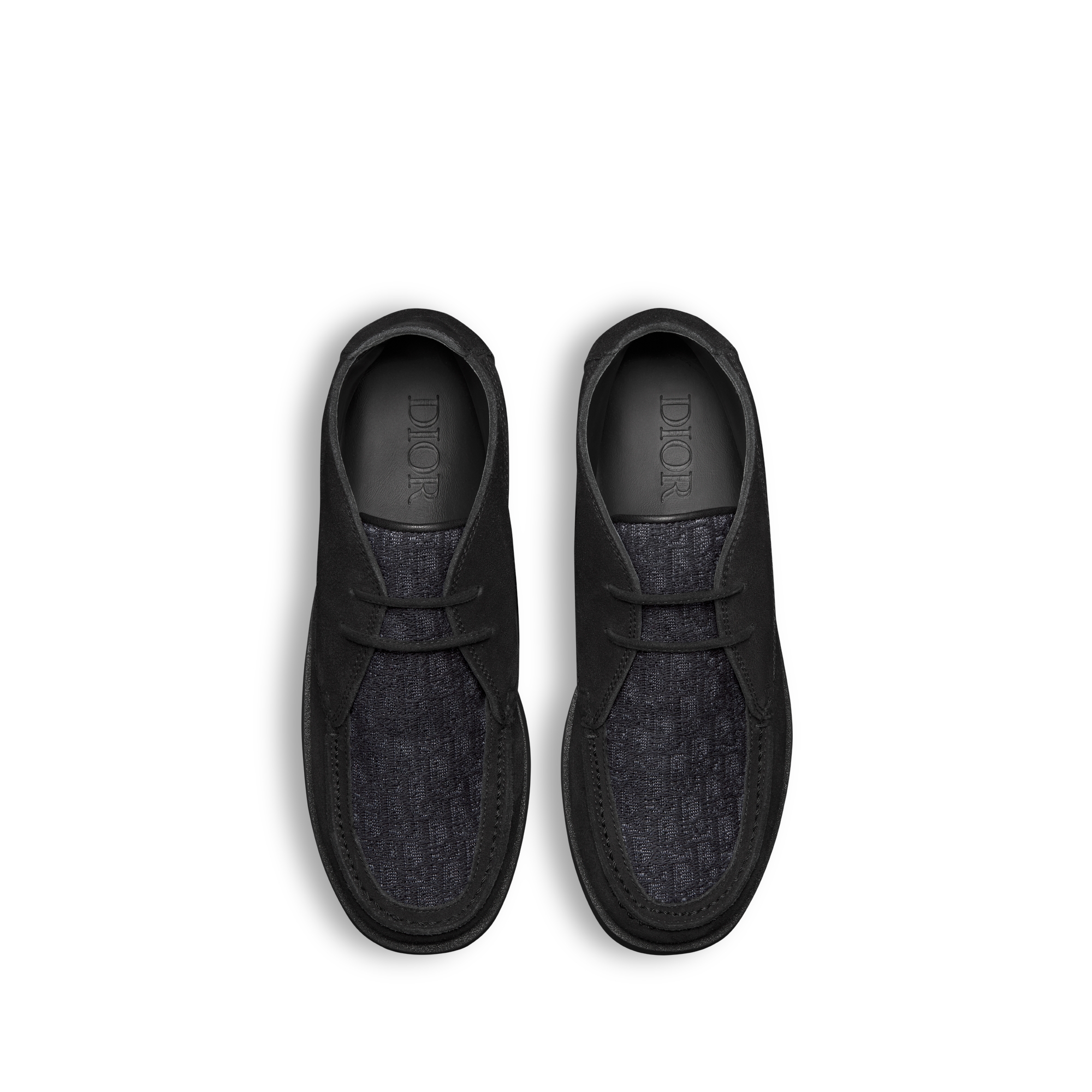 Dior Granville High Top Chukka Stiefel für Kinder Veloursleder und Dior Oblique Jacquard in Schwarz E06