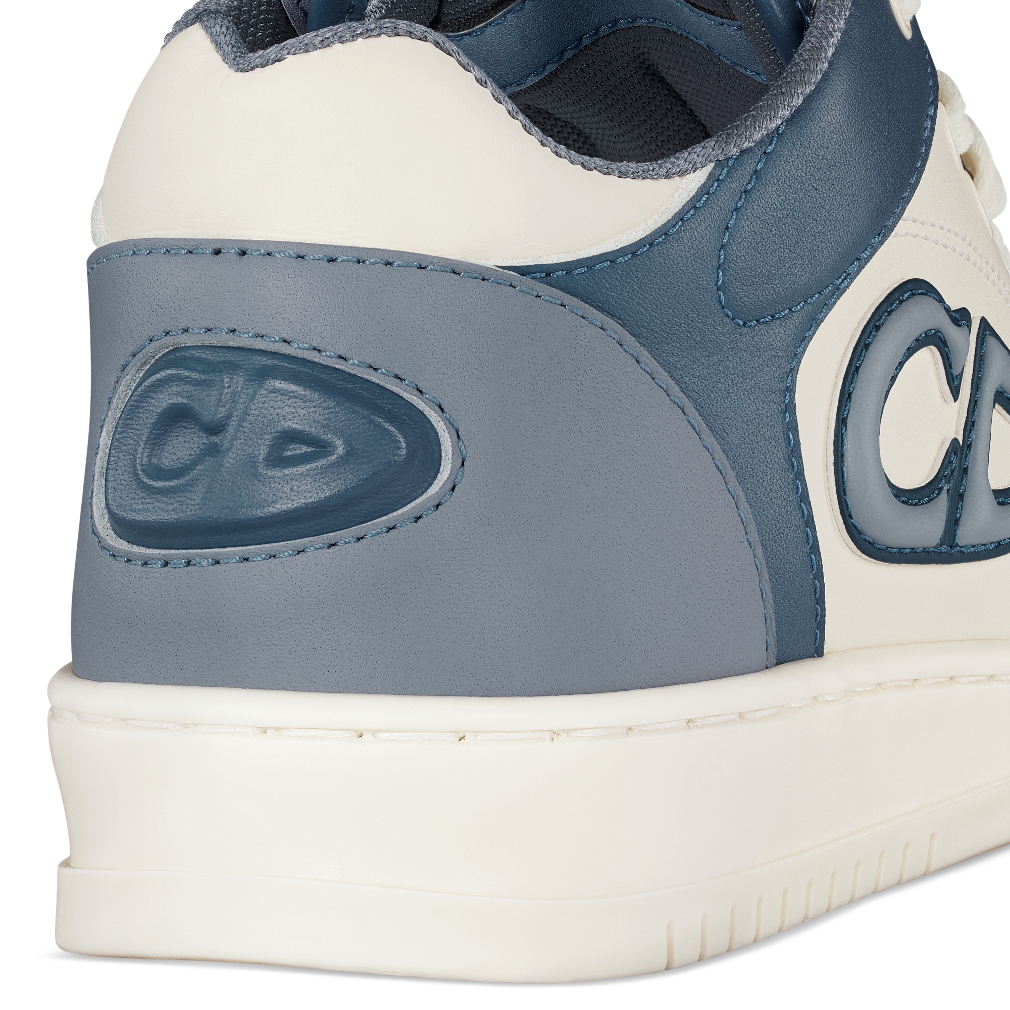 Kids' B57 Dribble Low-Top Sneaker Cream, Blue and Light Blue Smooth Calfskin E09