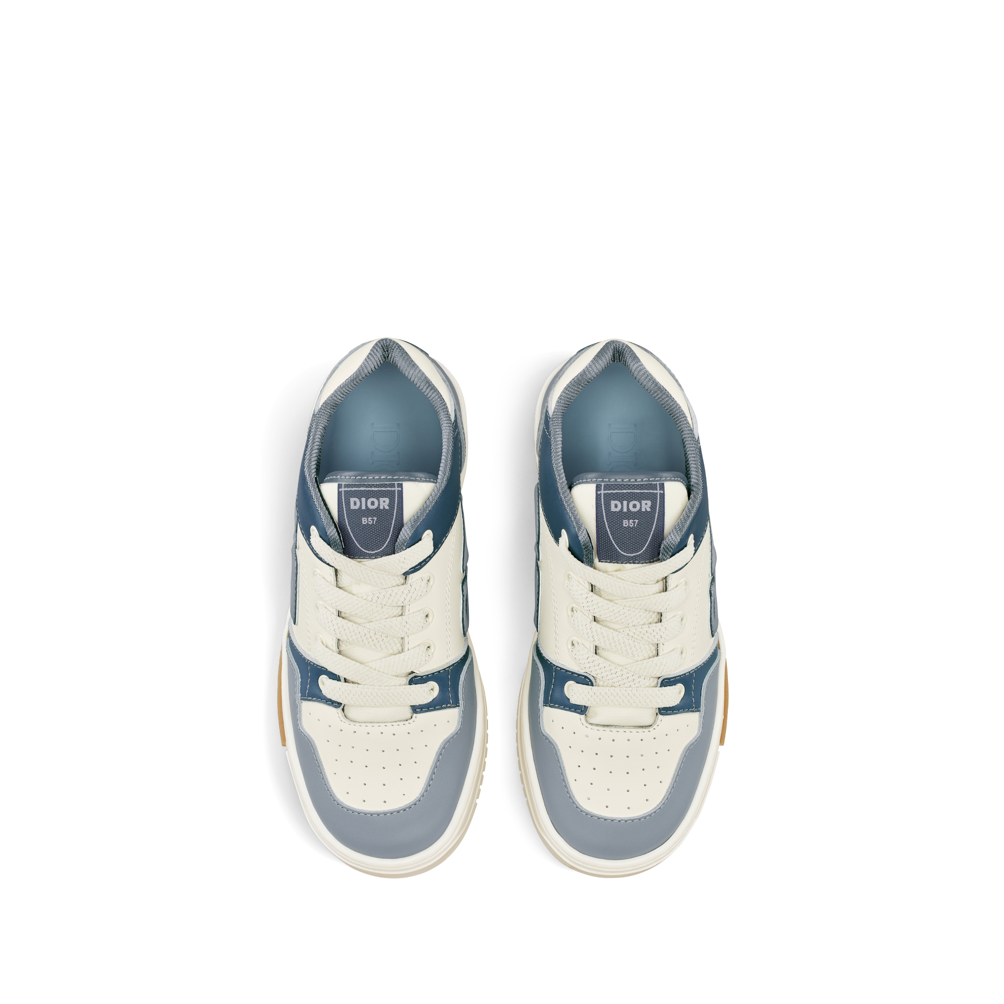 Little Kids' B57 Dribble Low-Top Sneaker Cream, Blue and Light Blue Smooth Calfskin E06
