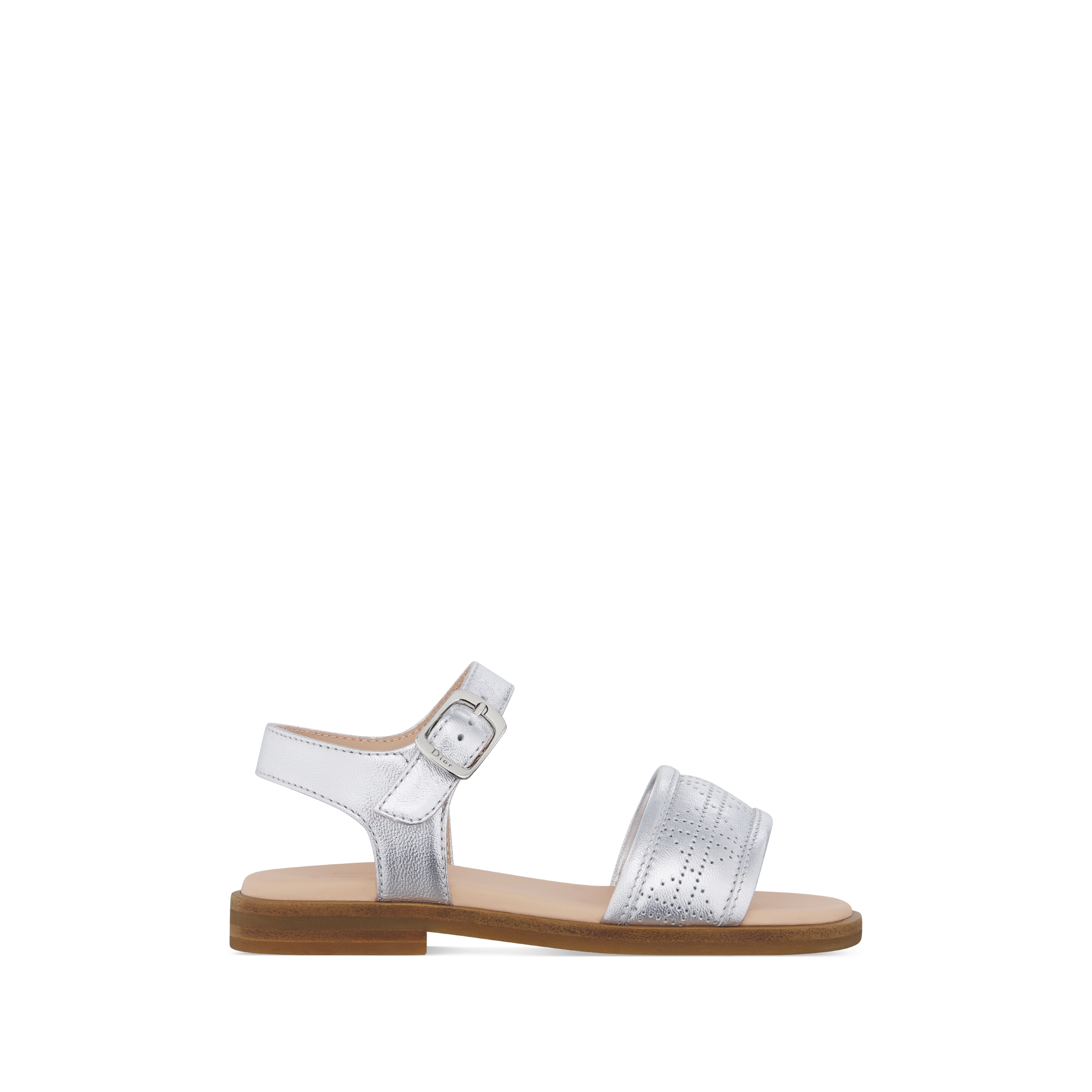 Baby Sandal Silver-Tone Cannage Calfskin E02