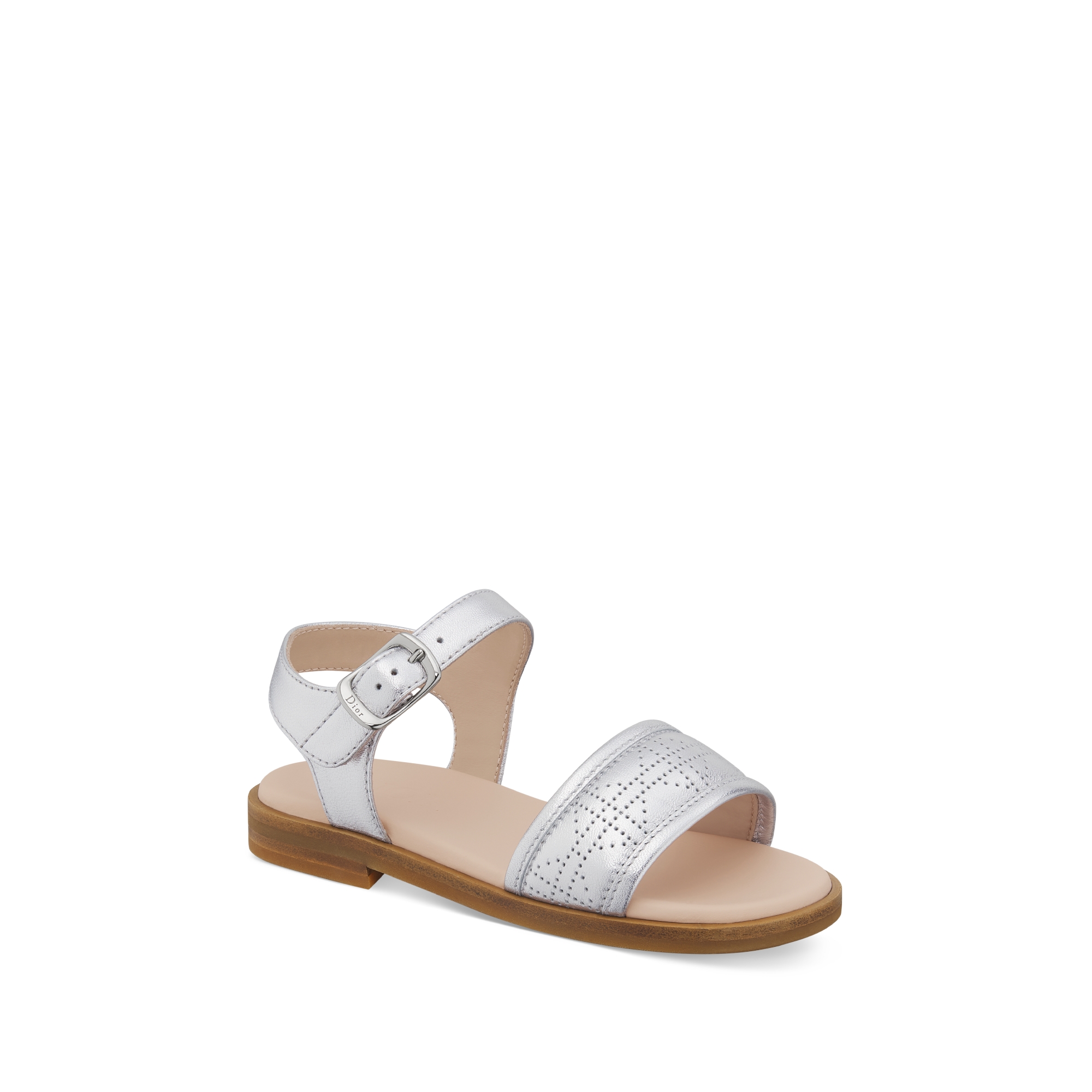 Baby Sandal Silver-Tone Cannage Calfskin E03