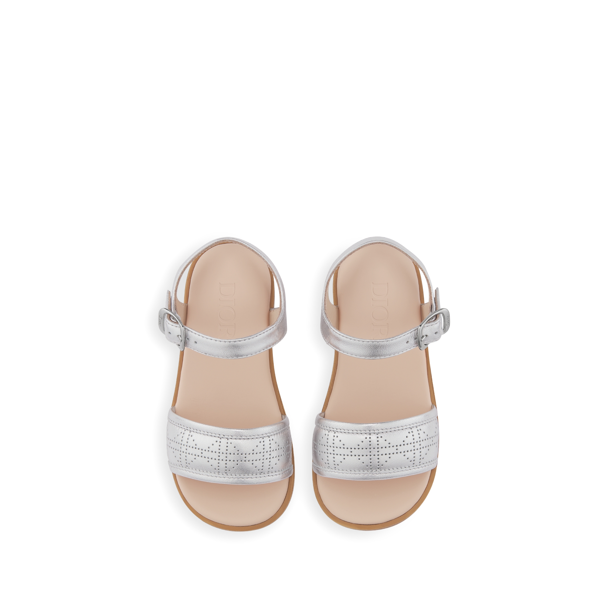Baby Sandal Silver-Tone Cannage Calfskin E06