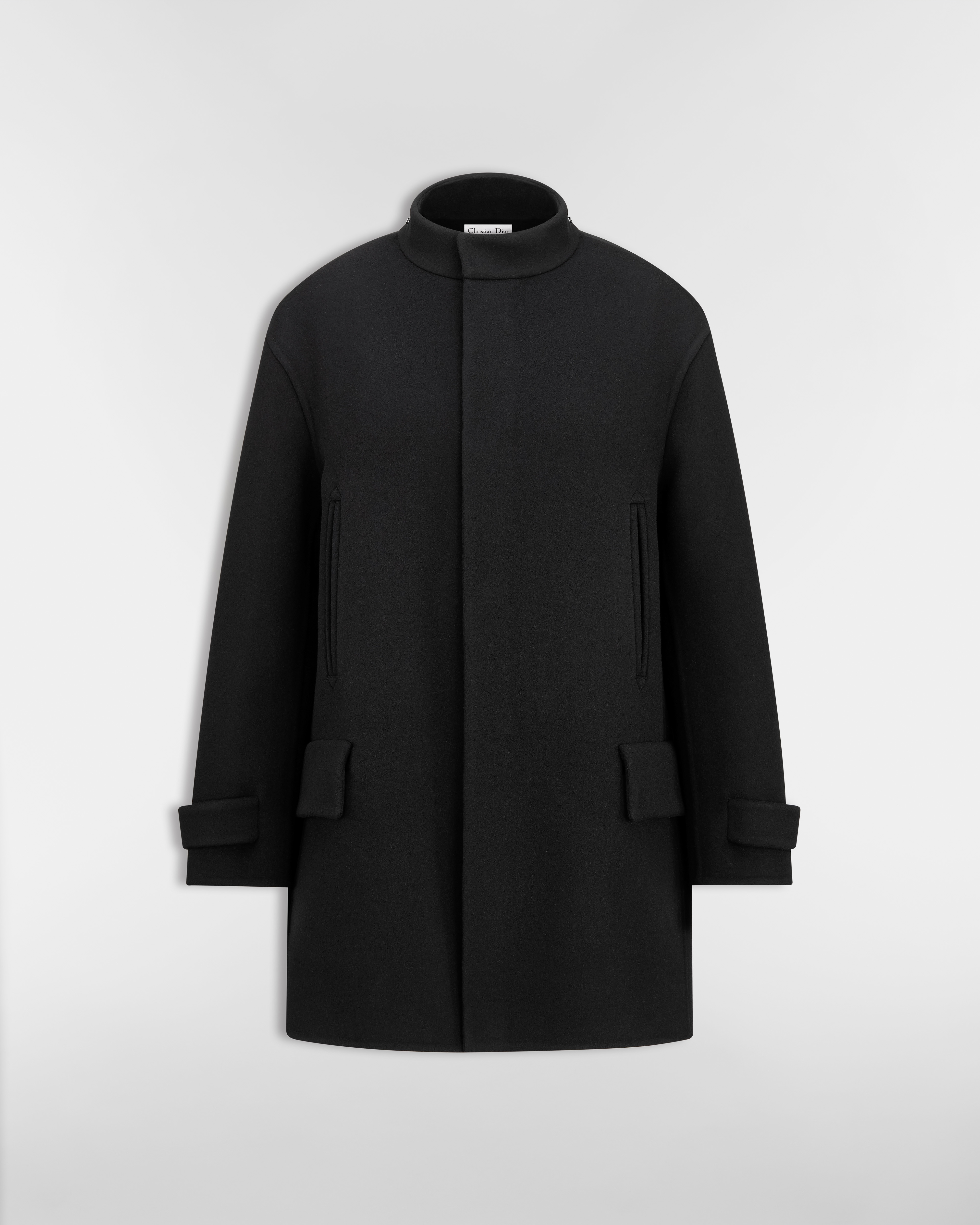 Cappotto con colletto a sciarpa Lana vergine e cachemire double face neri E09