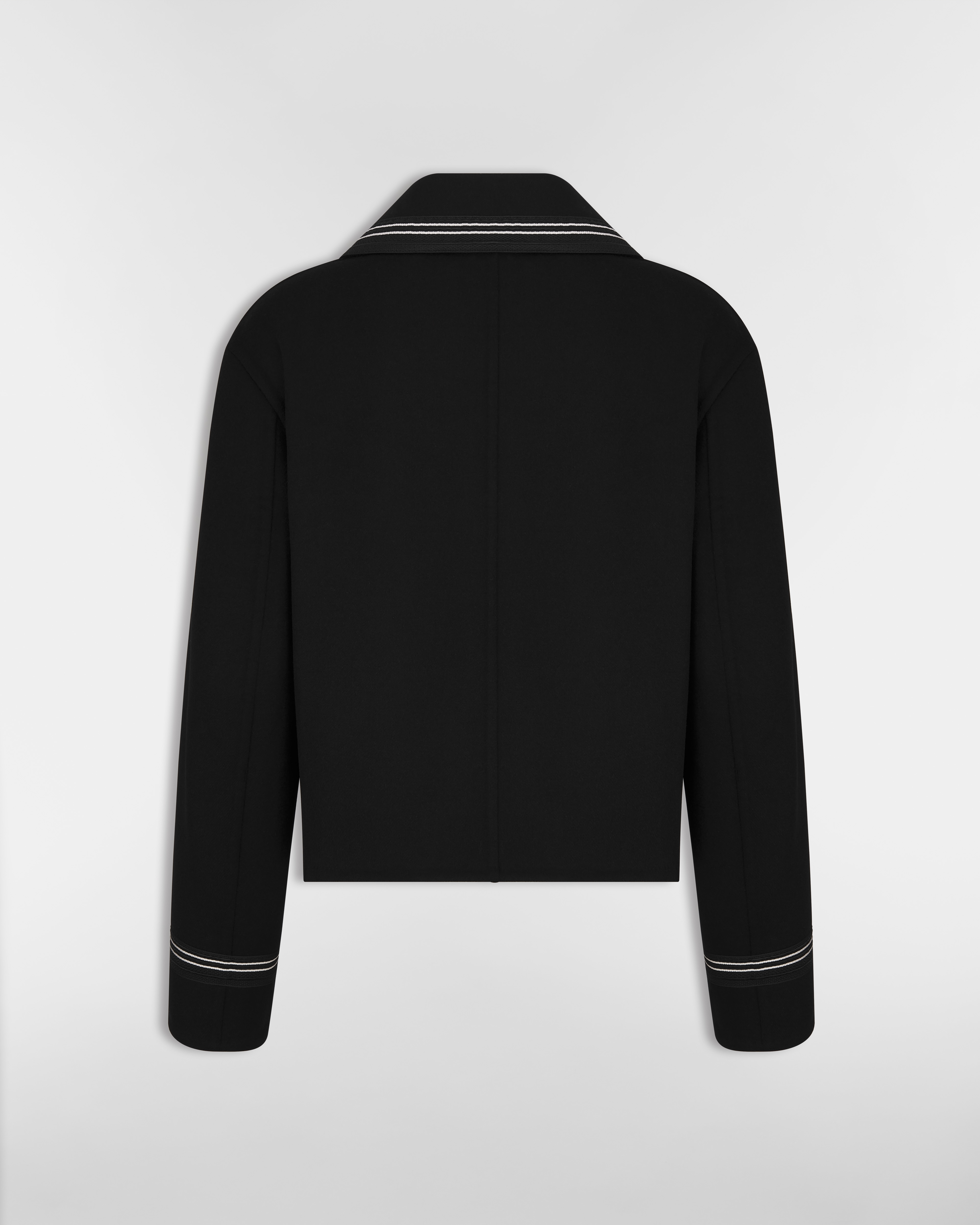 Caban Feltro di misto lana vergine e angora double face nero E08