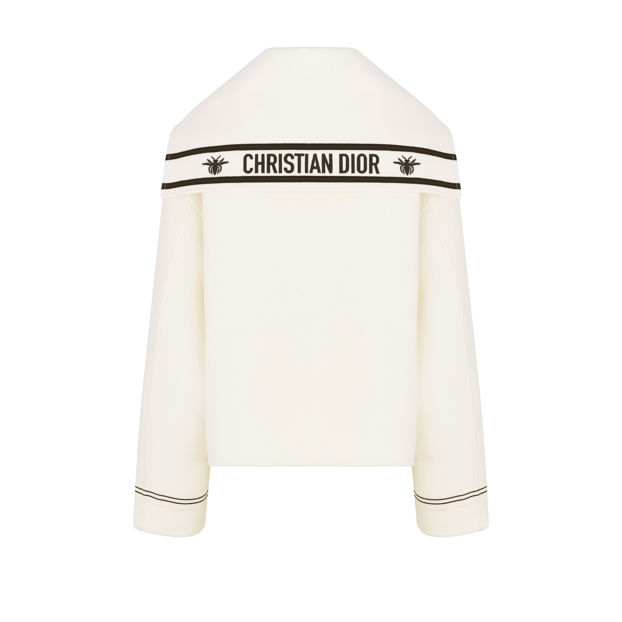 Coat Ecru Double-Sided Virgin Wool-Angora-Blend Felt E08