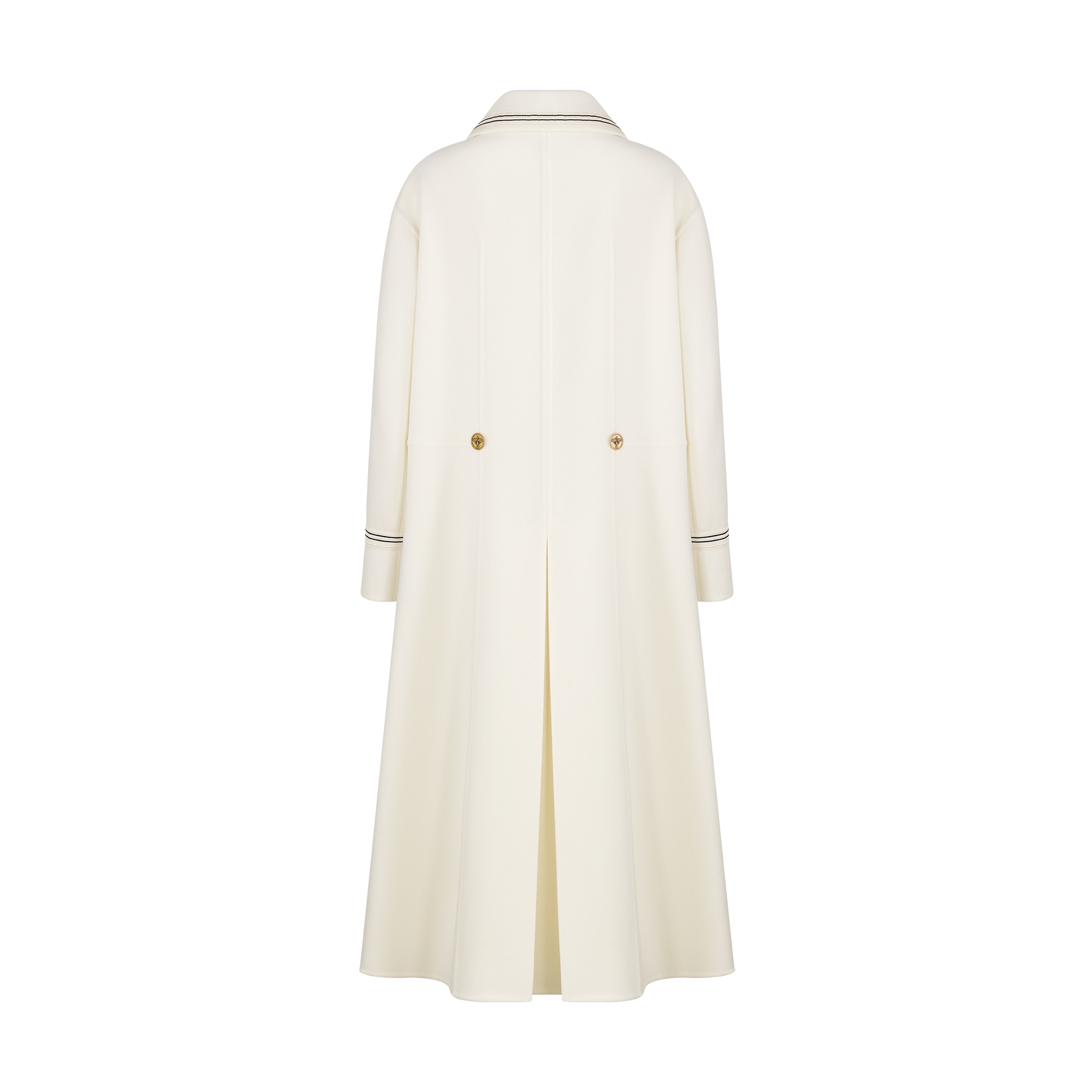 Coat Ecru Double-Sided Virgin Wool-Angora-Blend Felt E08