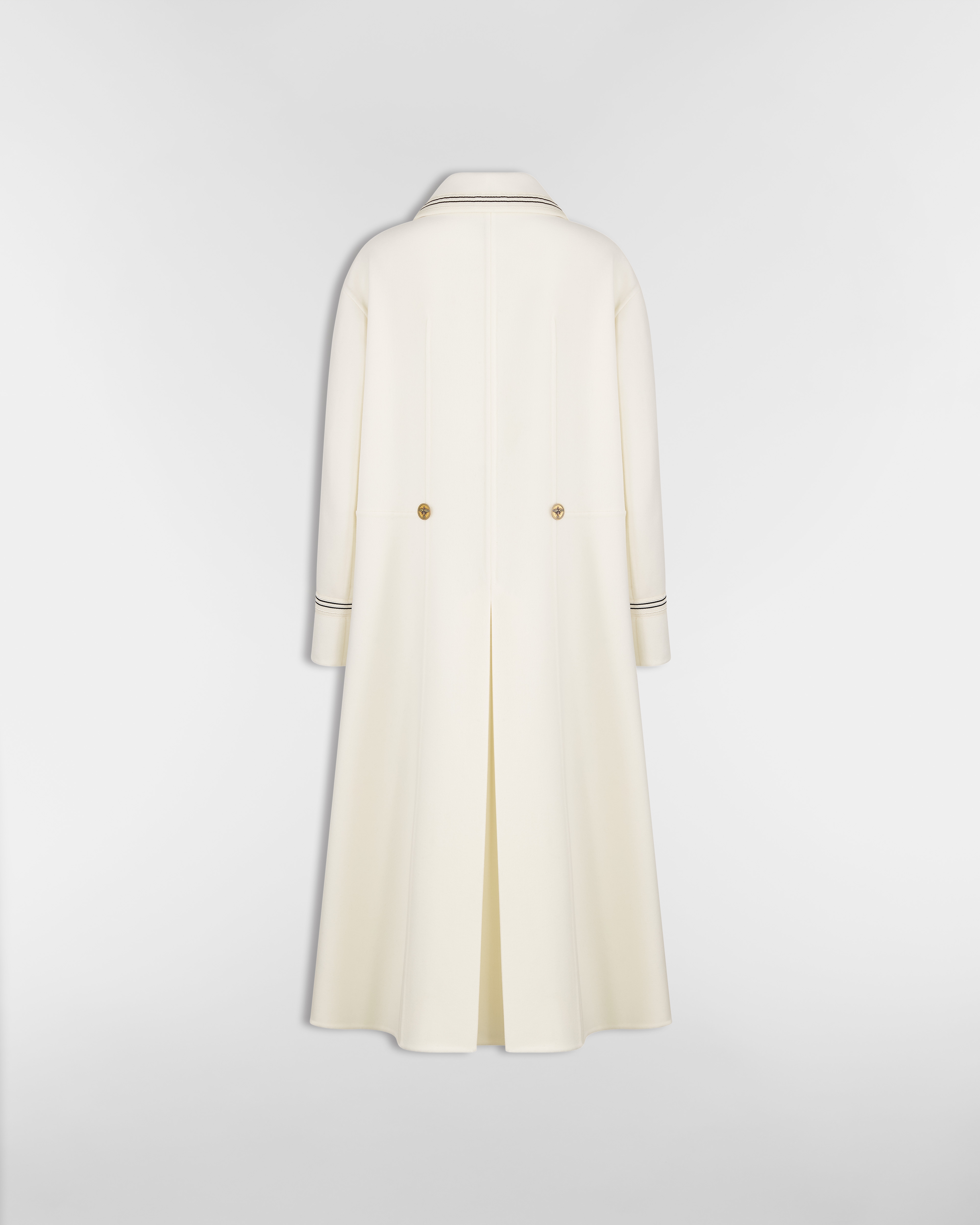 Coat Ecru Double-Sided Virgin Wool-Angora-Blend Felt E08