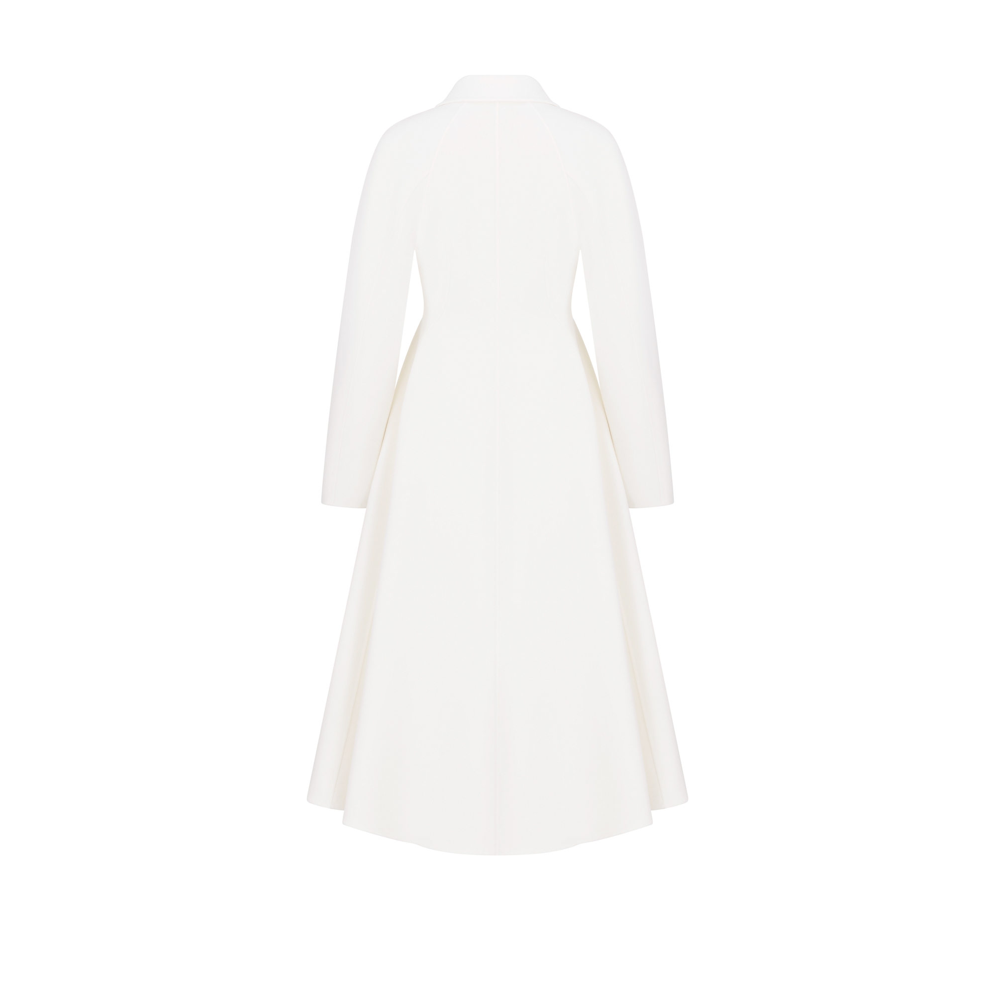 Fitted Coat Ecru Double-Sided Virgin Wool and Cashmere E08