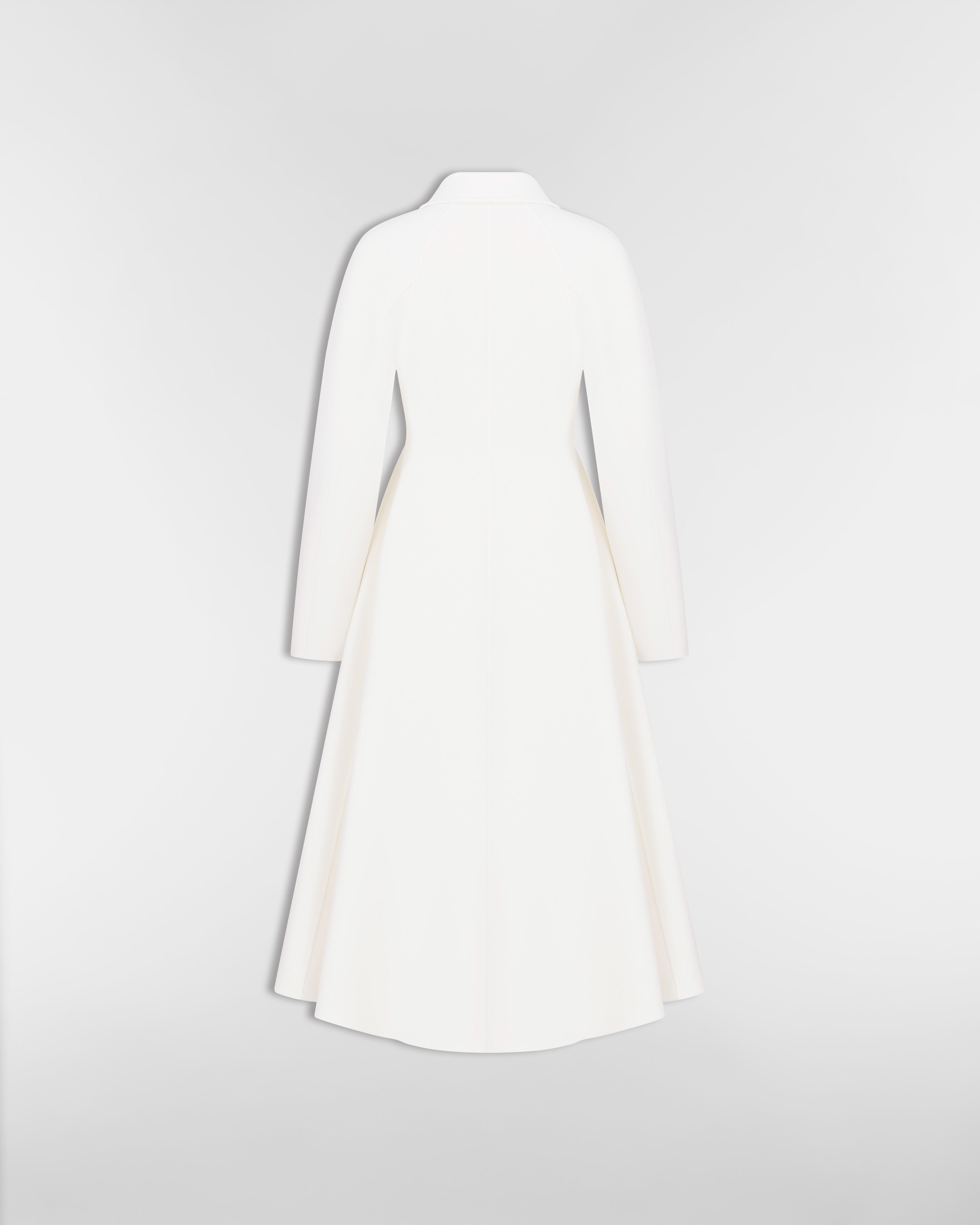 Fitted Coat Ecru Double-Sided Virgin Wool and Cashmere E08