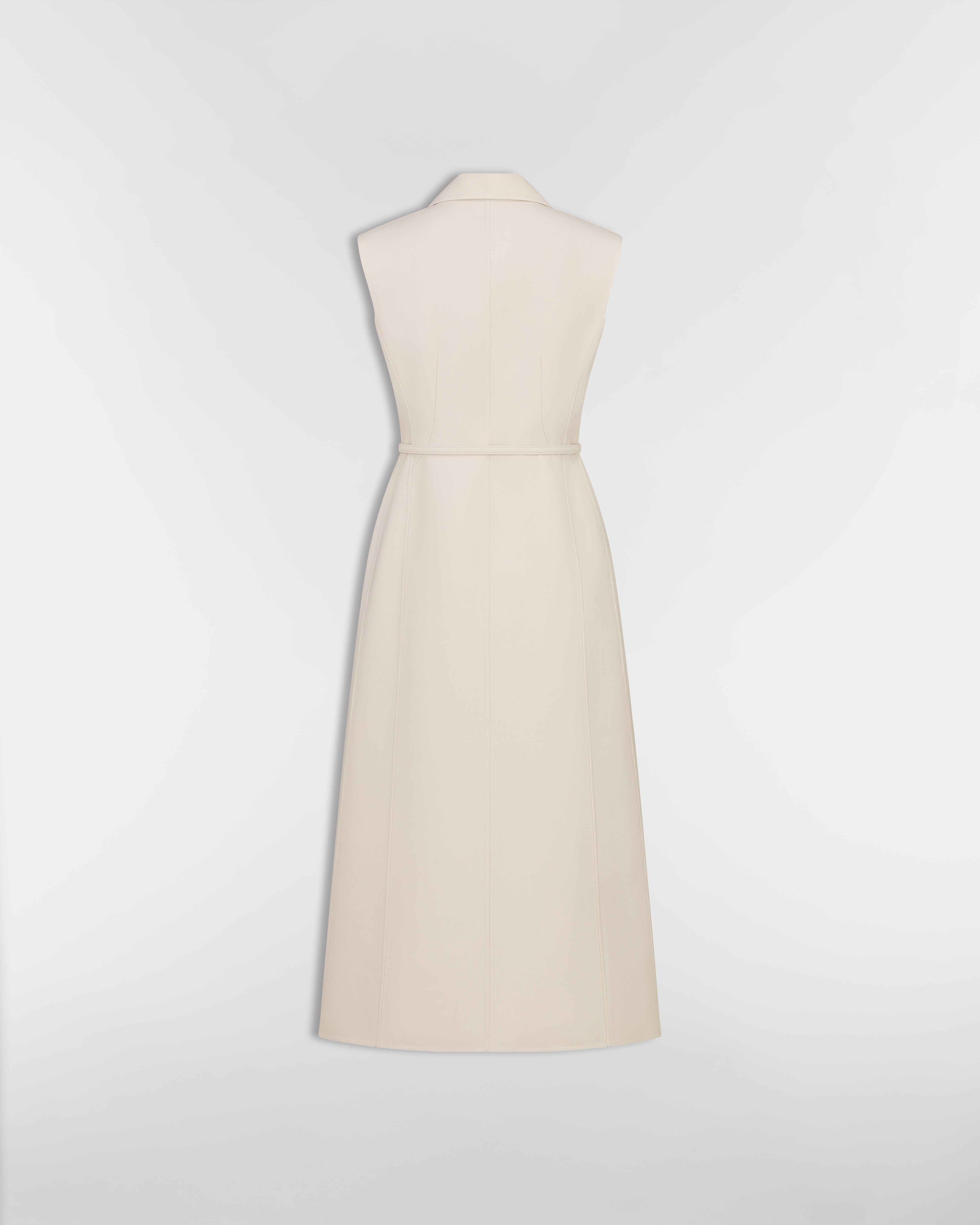 Midi-Blazerkleid Schurwolle und Seidengabardine in Beige E08