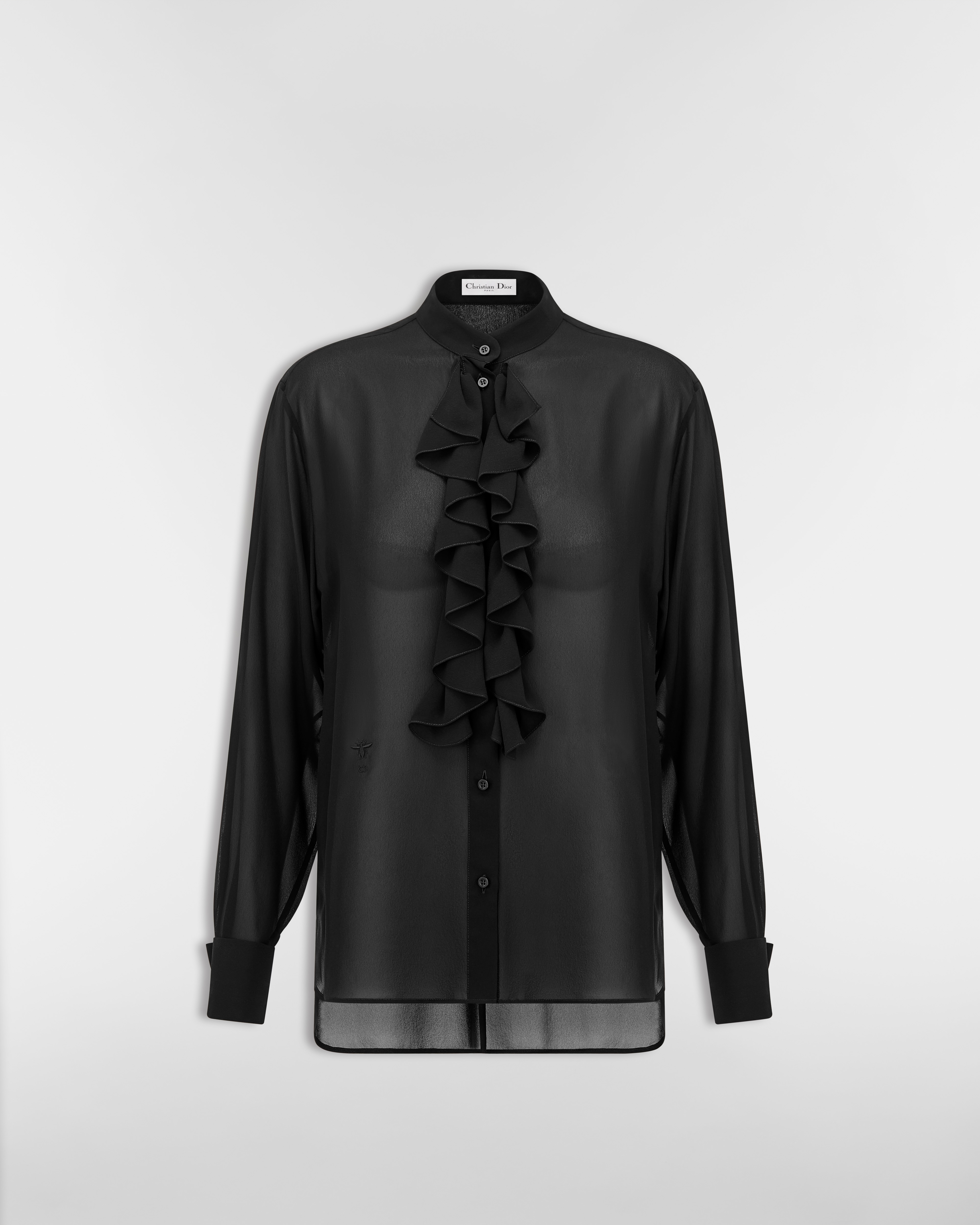 Bluse mit Rüschenausschnitt