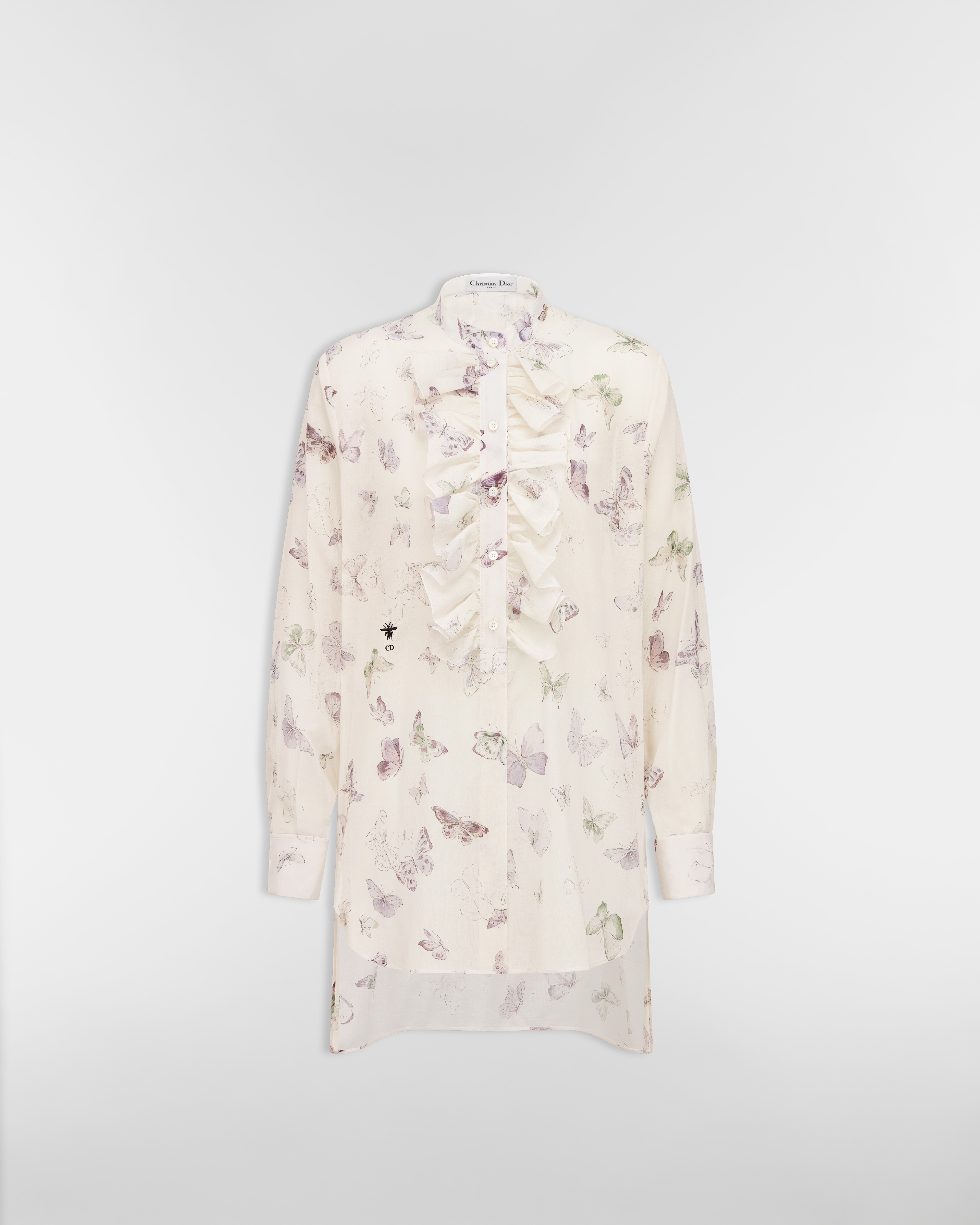 Bluse mit Rüschenausschnitt