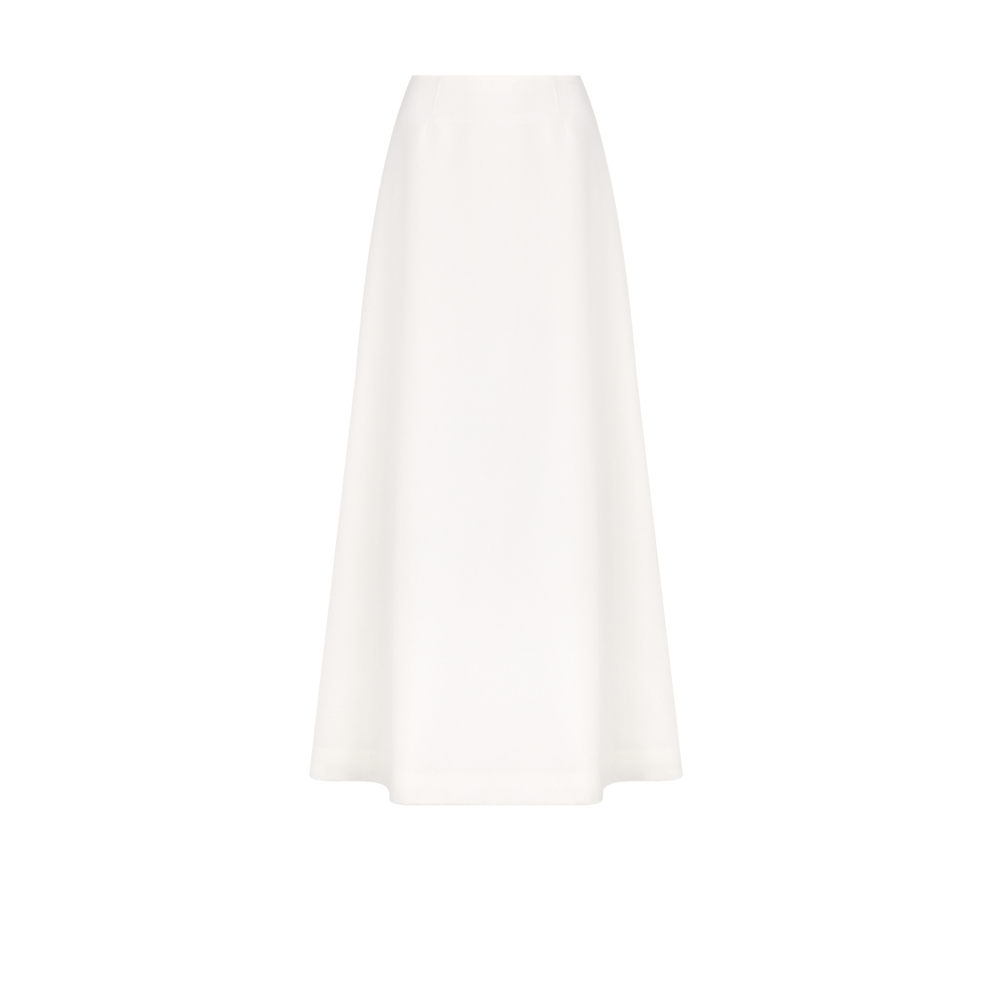 Long Flared Skirt Ecru Virgin Wool E01