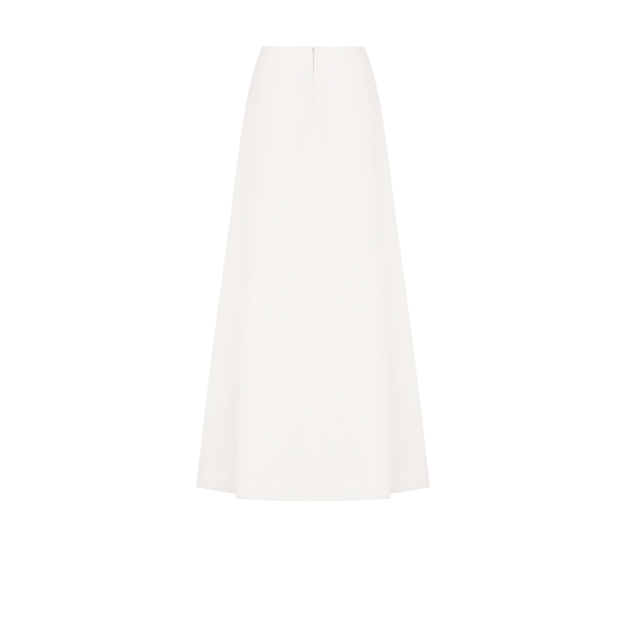 Long Flared Skirt Ecru Virgin Wool E08