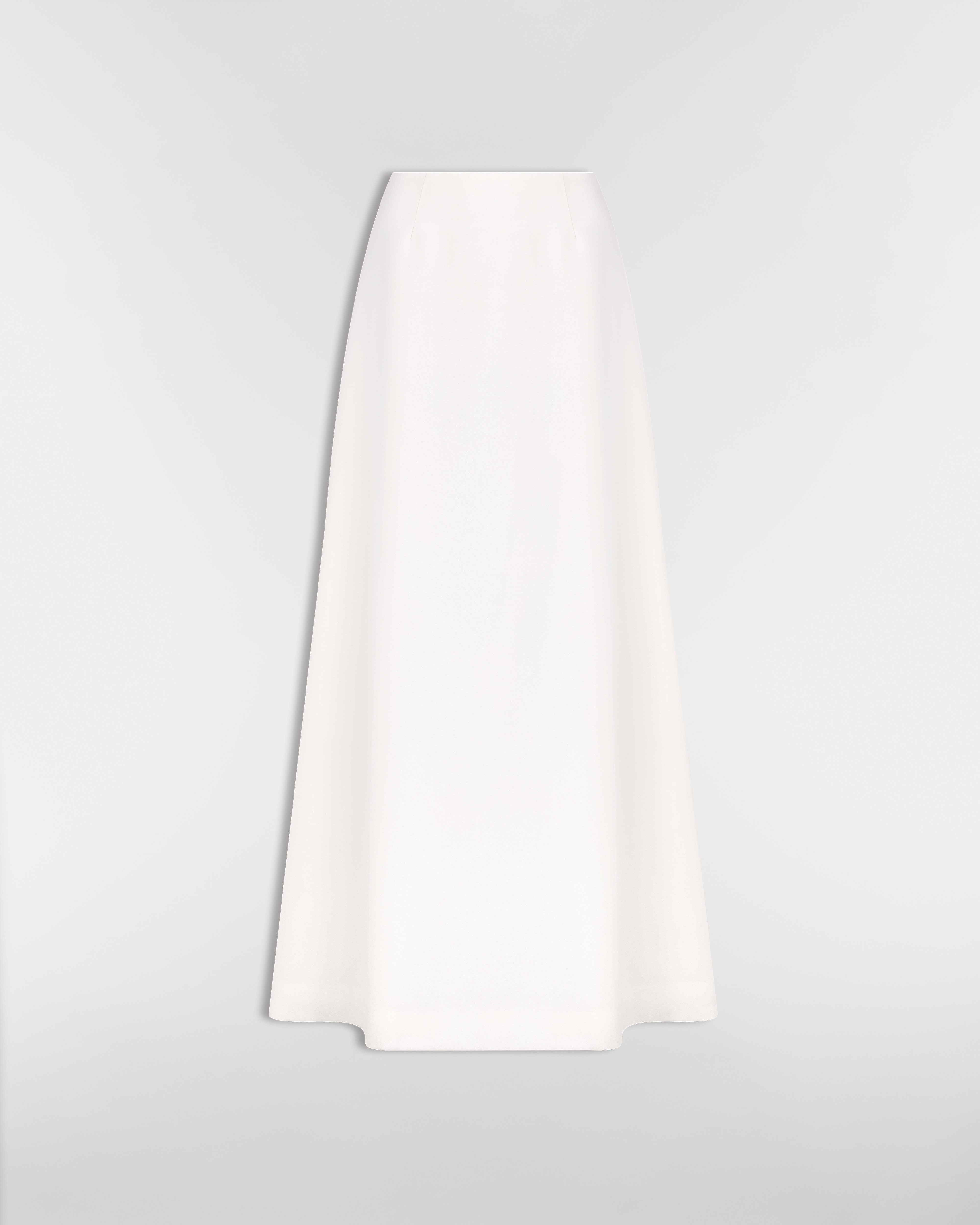 Long Flared Skirt Ecru Virgin Wool E01