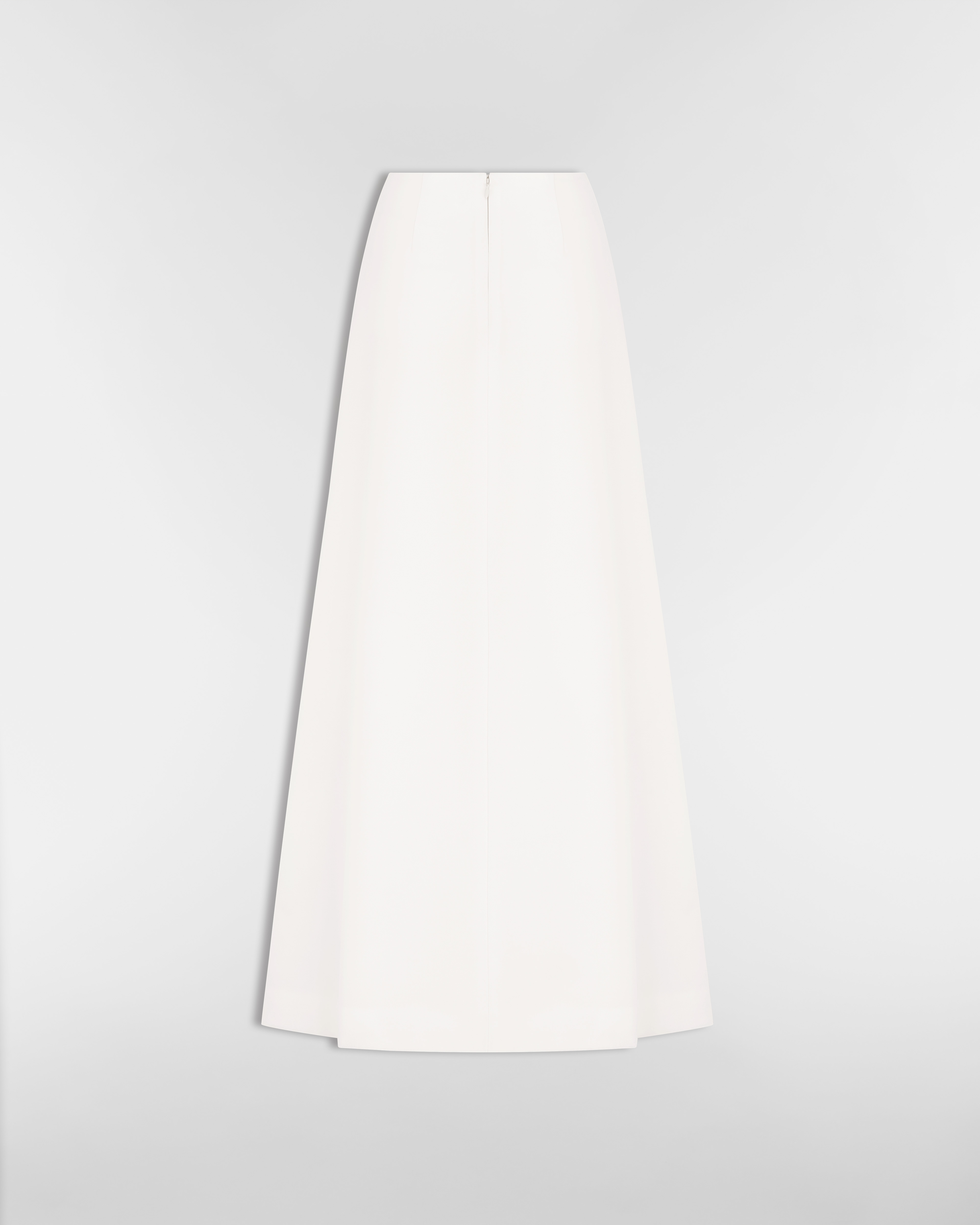 Lange uitlopende rok Ecru scheerwol E08