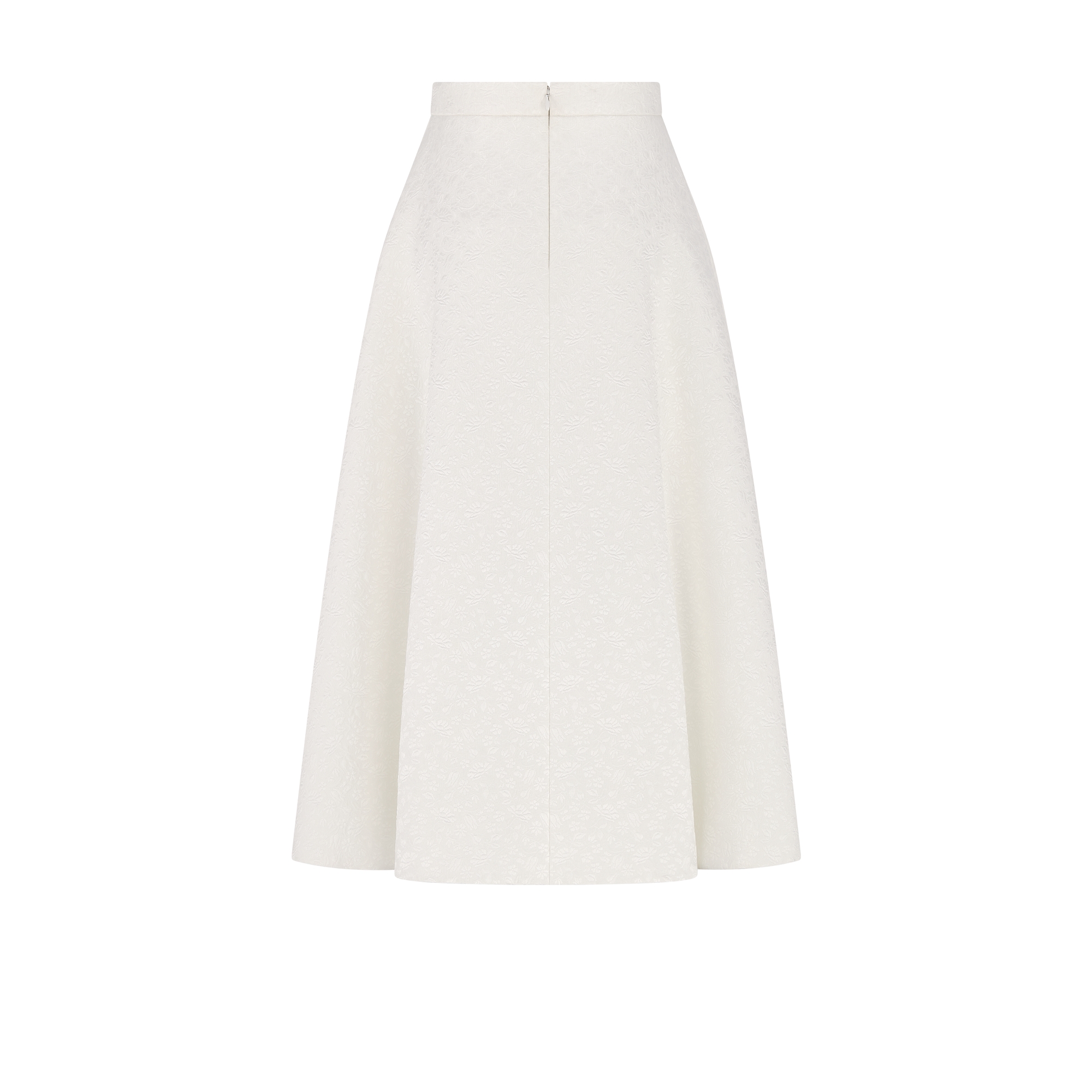 Saia evasê mídi Algodão e seda Millefiori cru com efeito provençal acolchoado E08