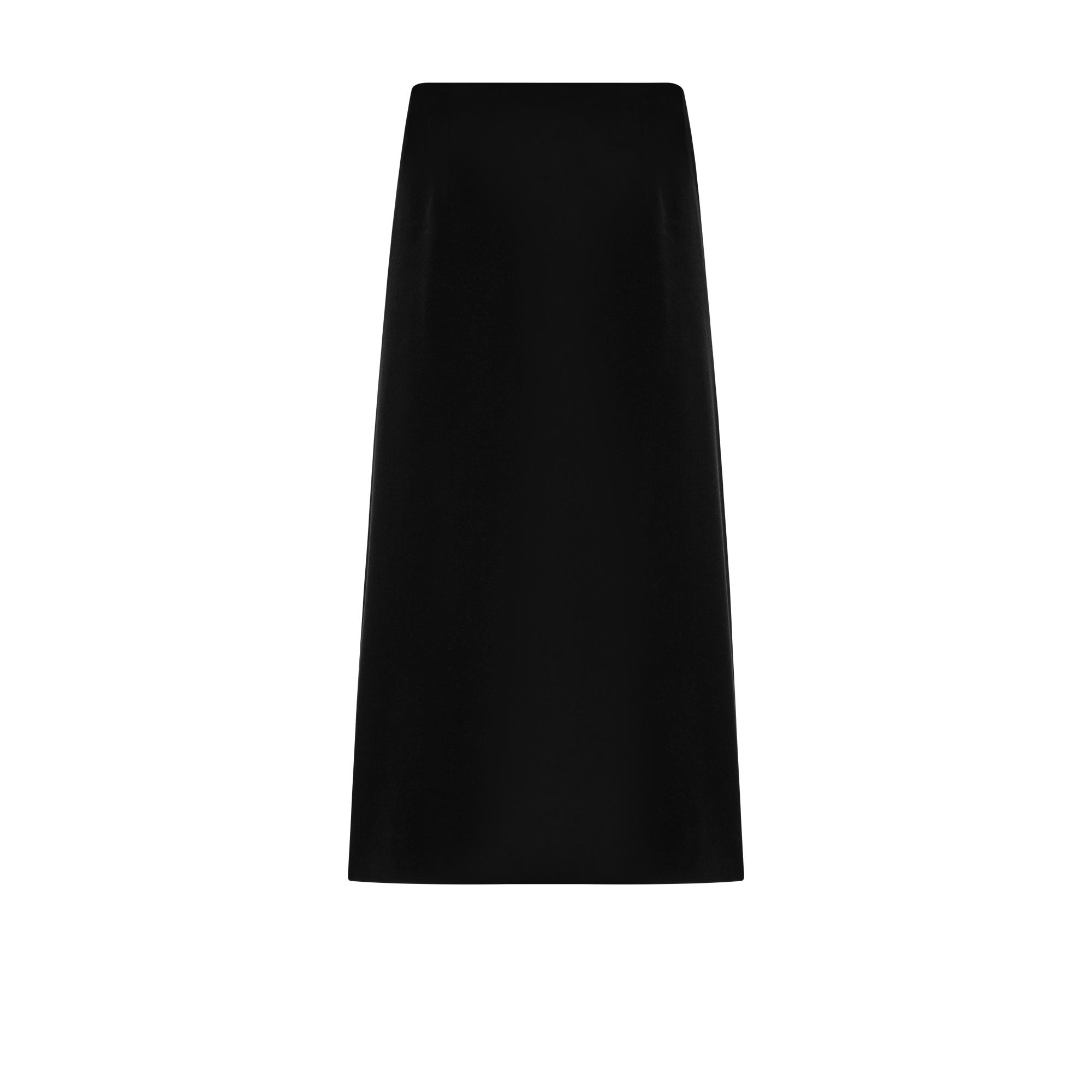 Mid-Length Straight Skirt Black Cotton Velvet E01
