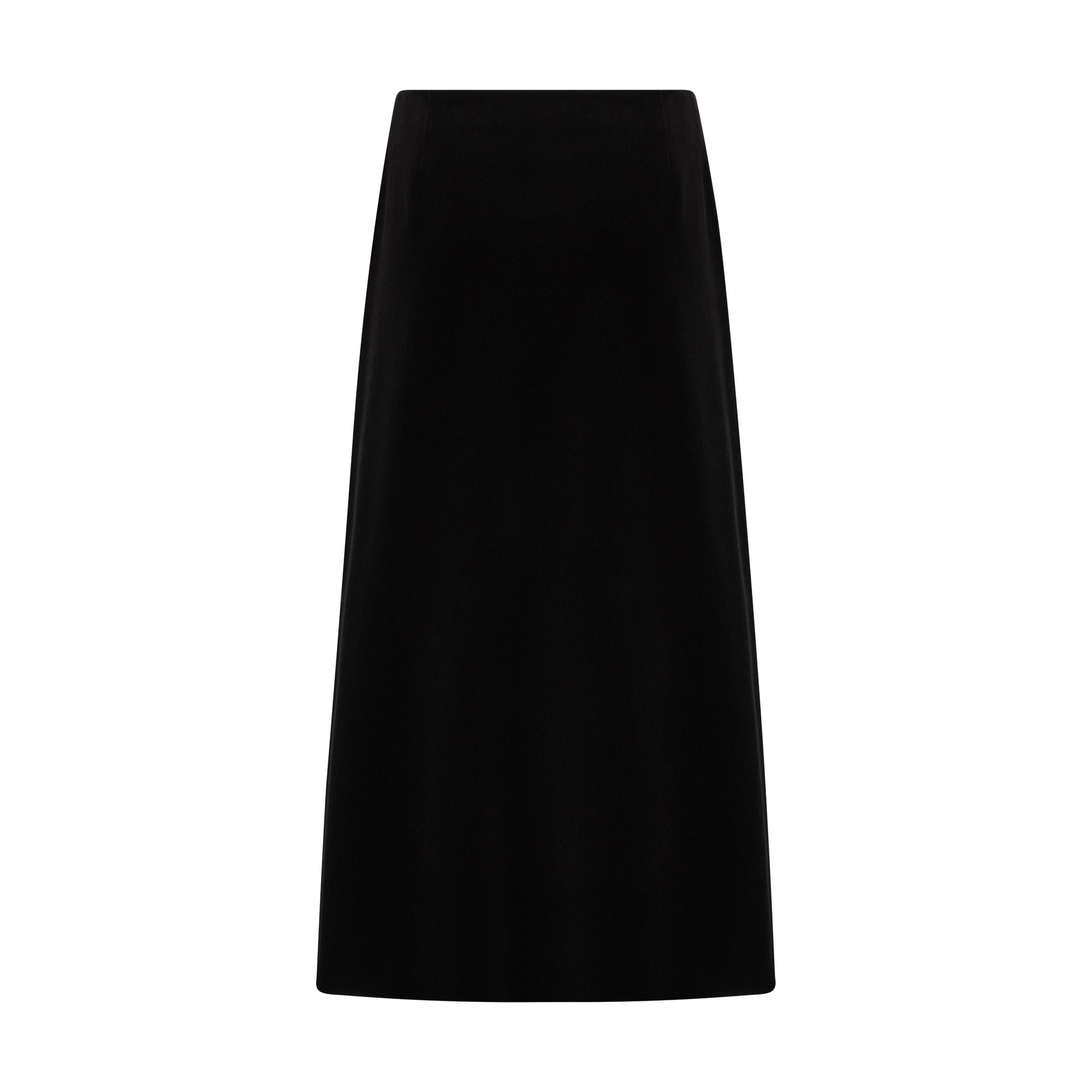 Mid-Length Straight Skirt Black Cotton Velvet E08