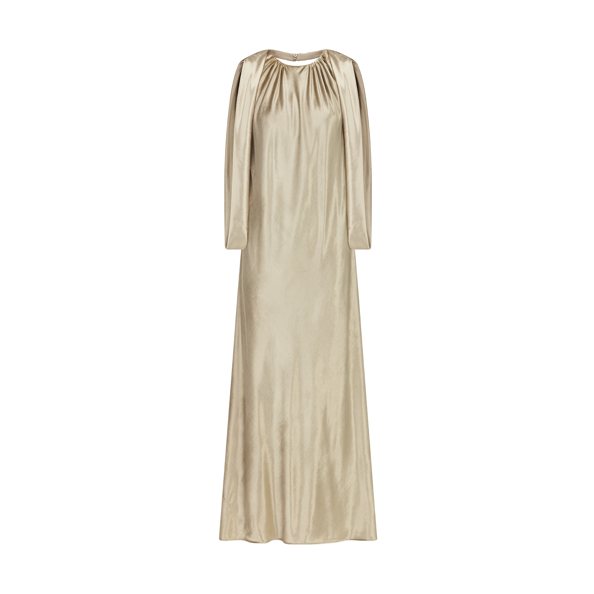Long Dress Beige Silk-Blend Velvet E01