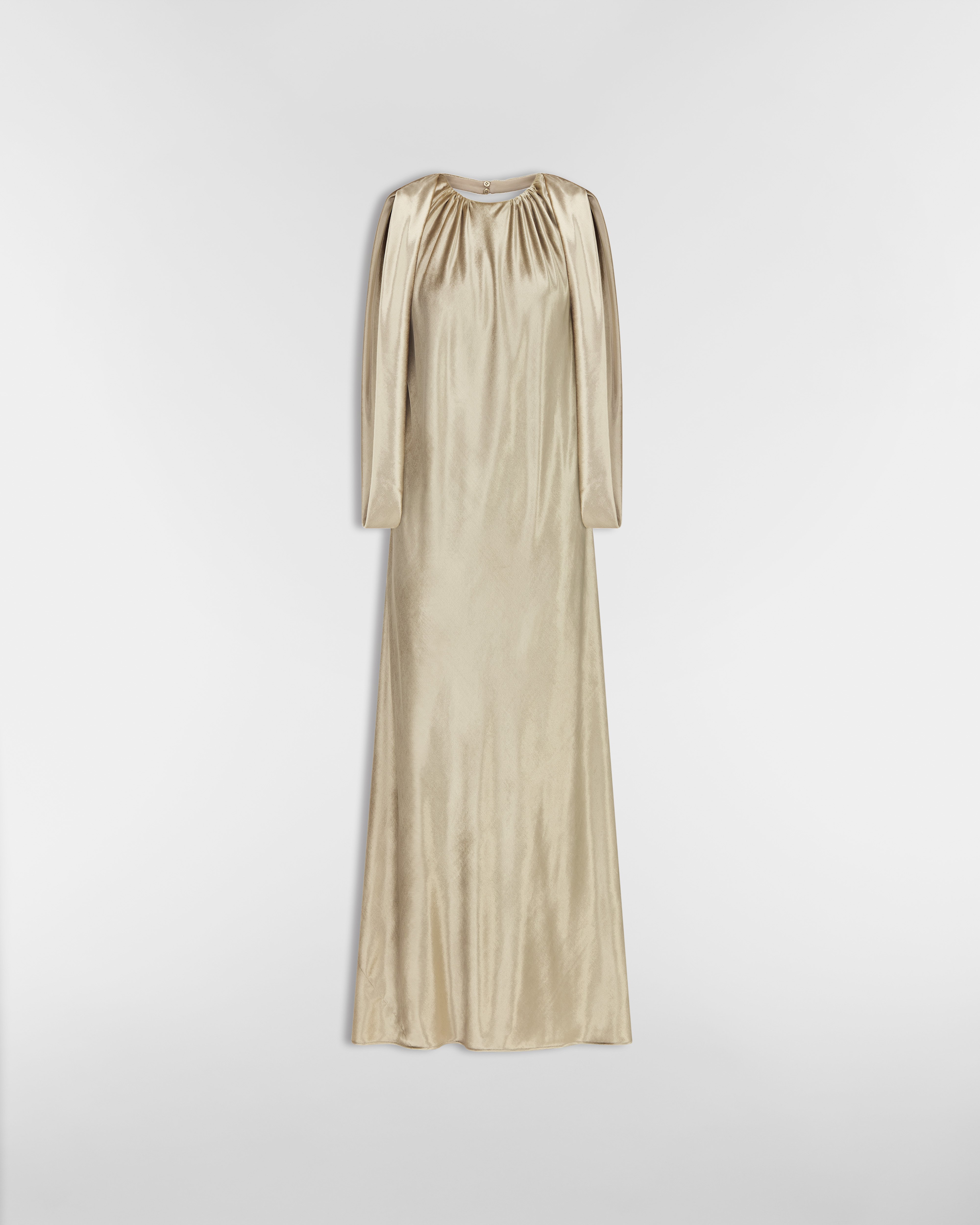 Robe longue Velours de soie mélangée beige