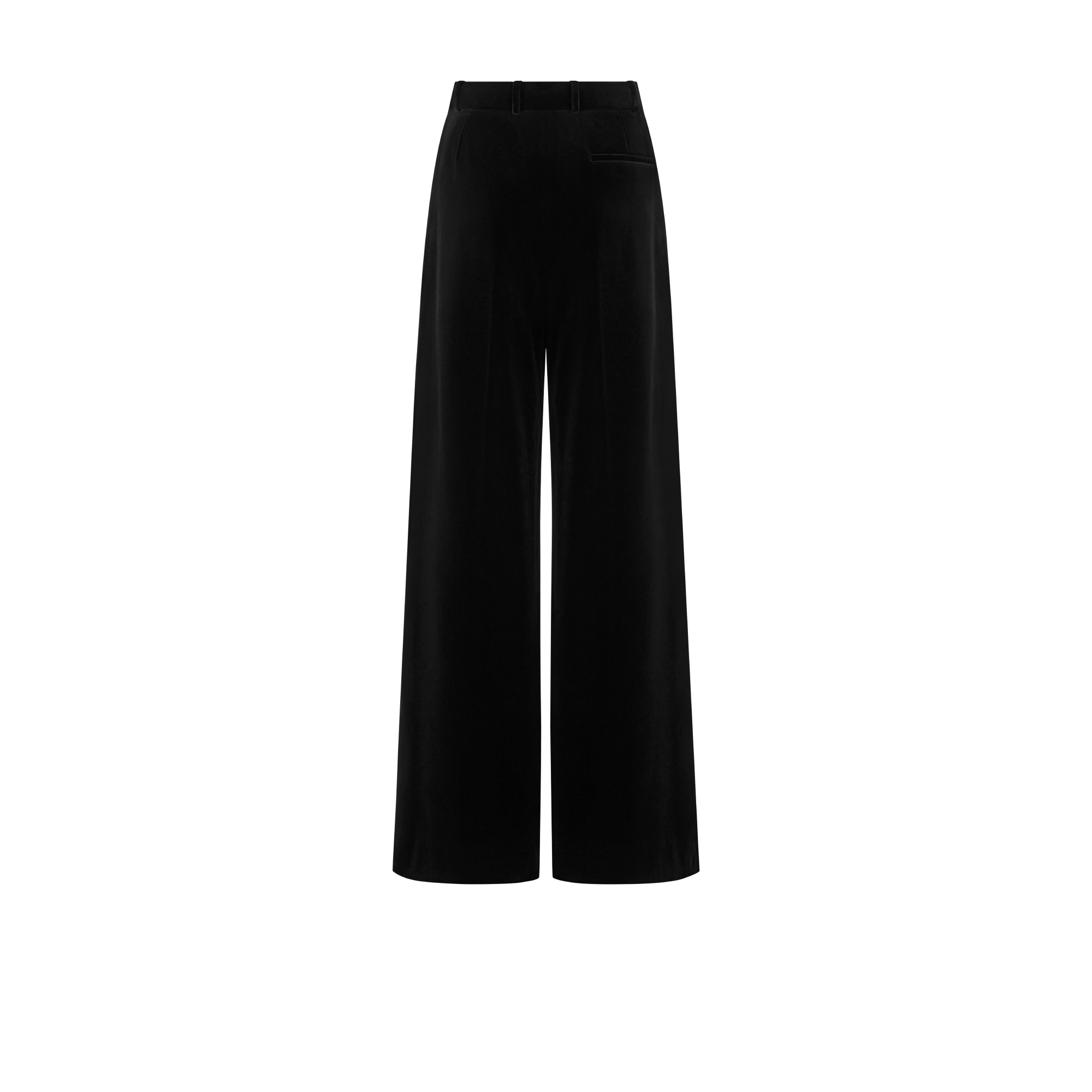 Flared Pants Black Cotton Velvet E08