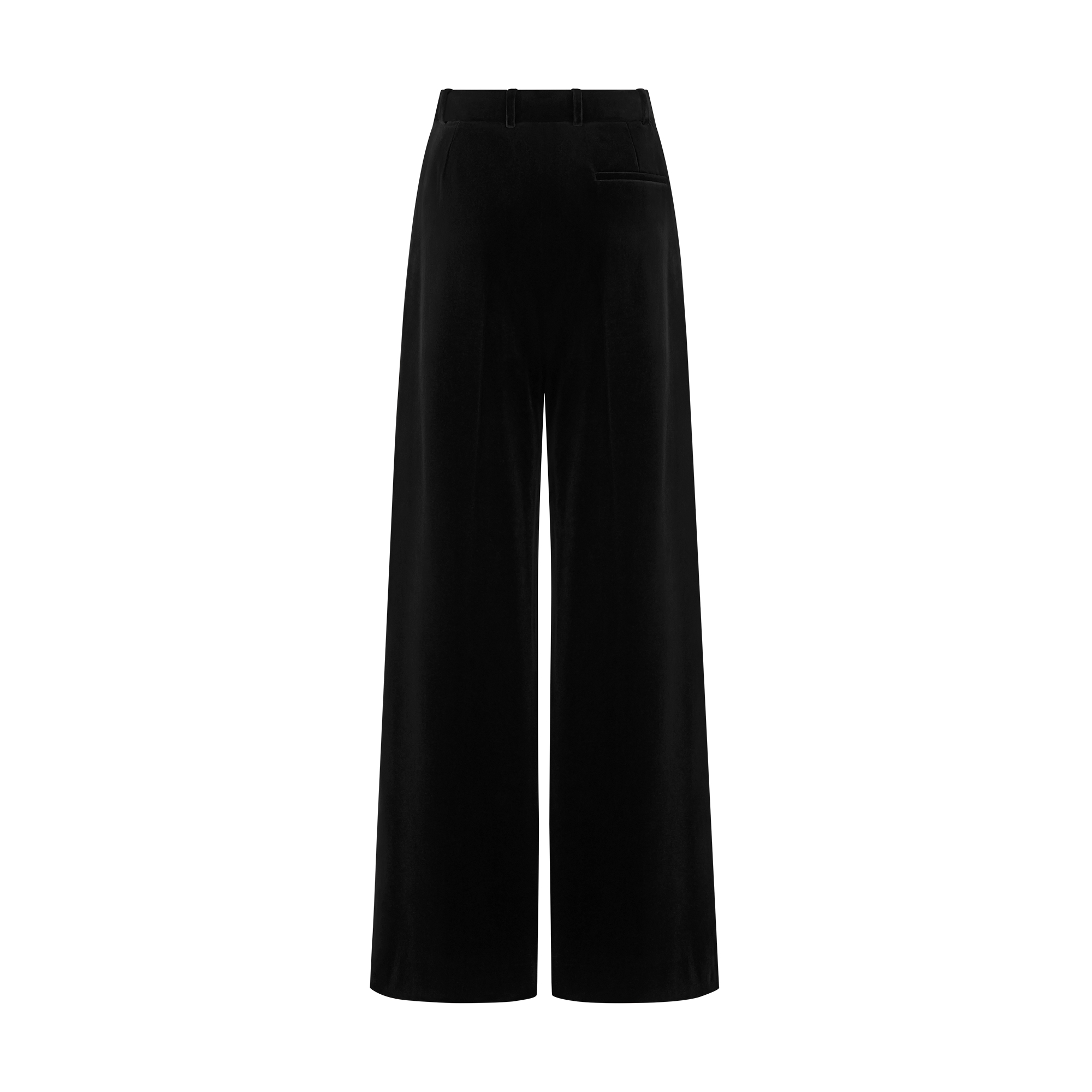Flared Pants Black Cotton Velvet E08