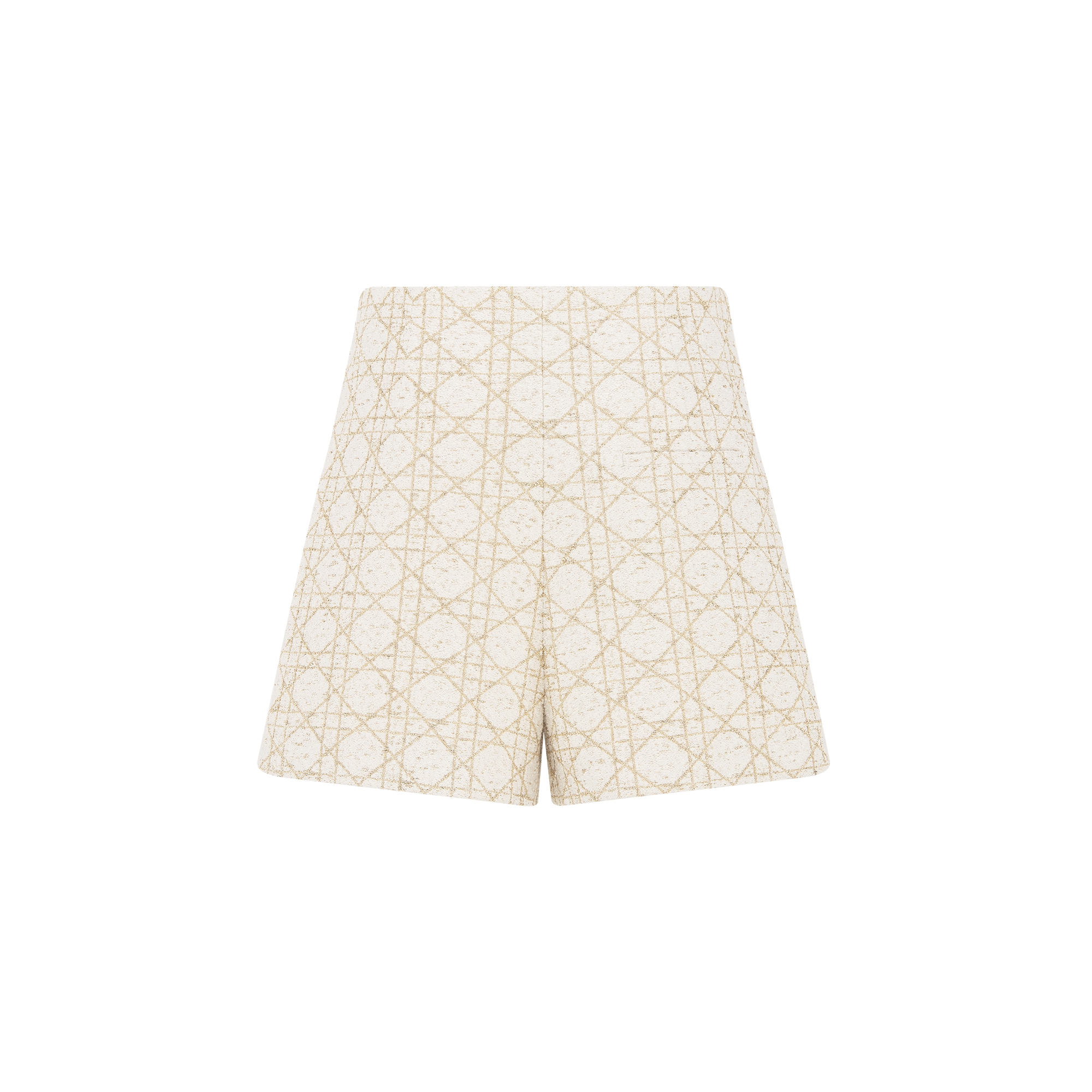 Macrocannage Skort White and Gold-Tone Wool-Blend Tweed E08