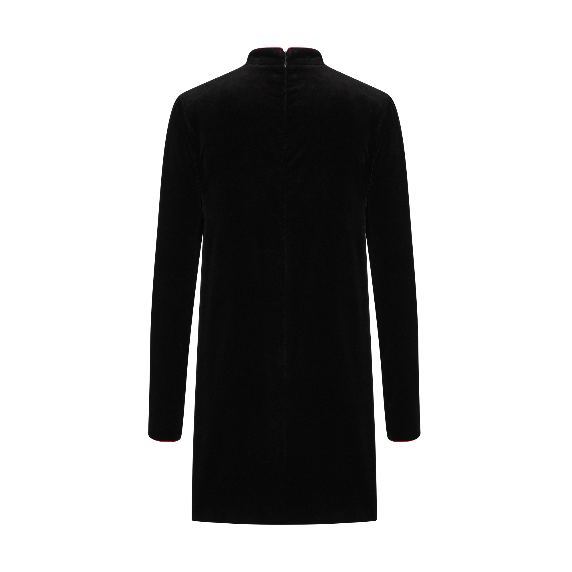 Short Dress Black Cotton Velvet E08