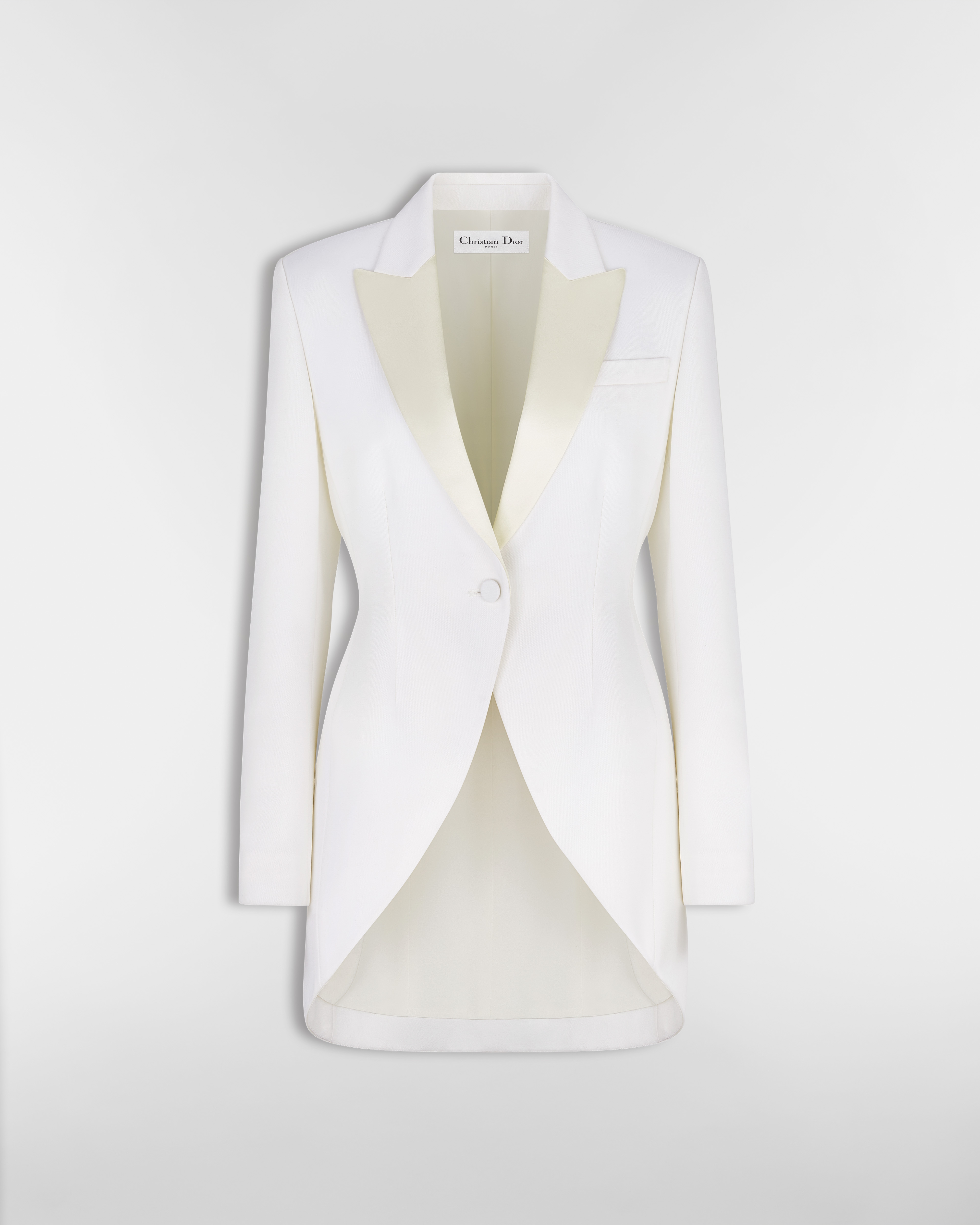 Fitted Tailcoat Jacket Ecru Virgin Wool E01