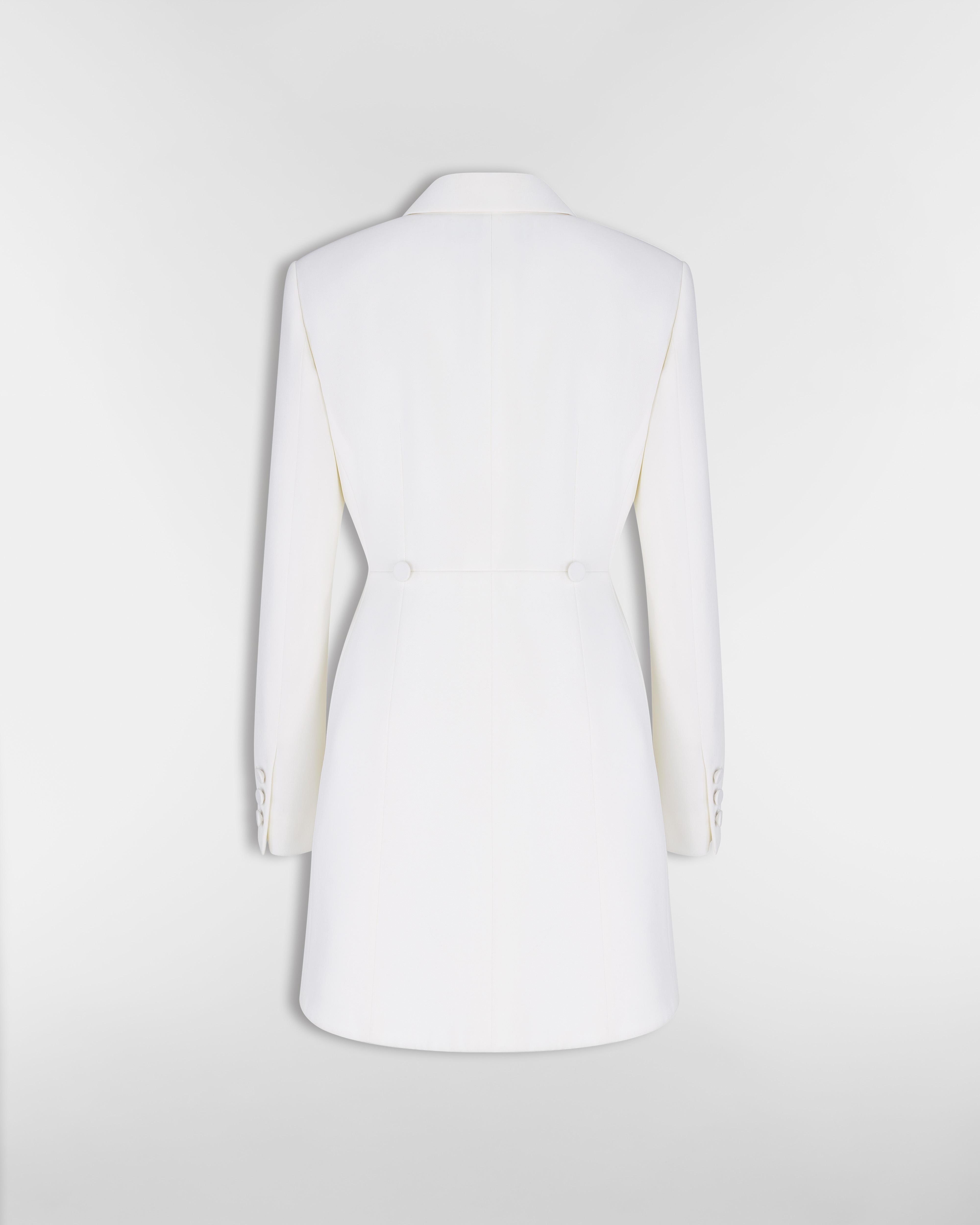 Fitted Tailcoat Jacket Ecru Virgin Wool E08