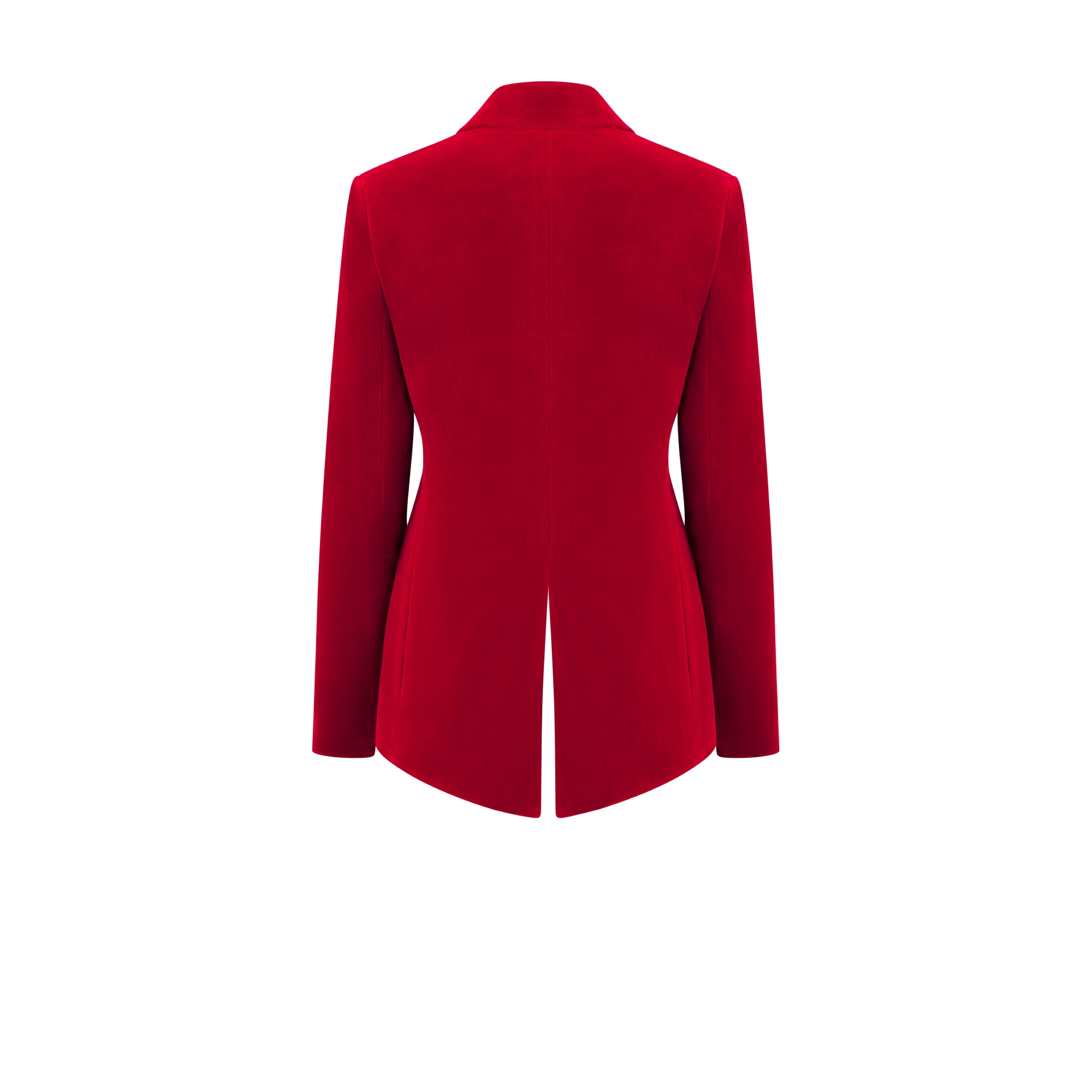 Blazer com corte ajustado Veludo de algodão vermelho E08