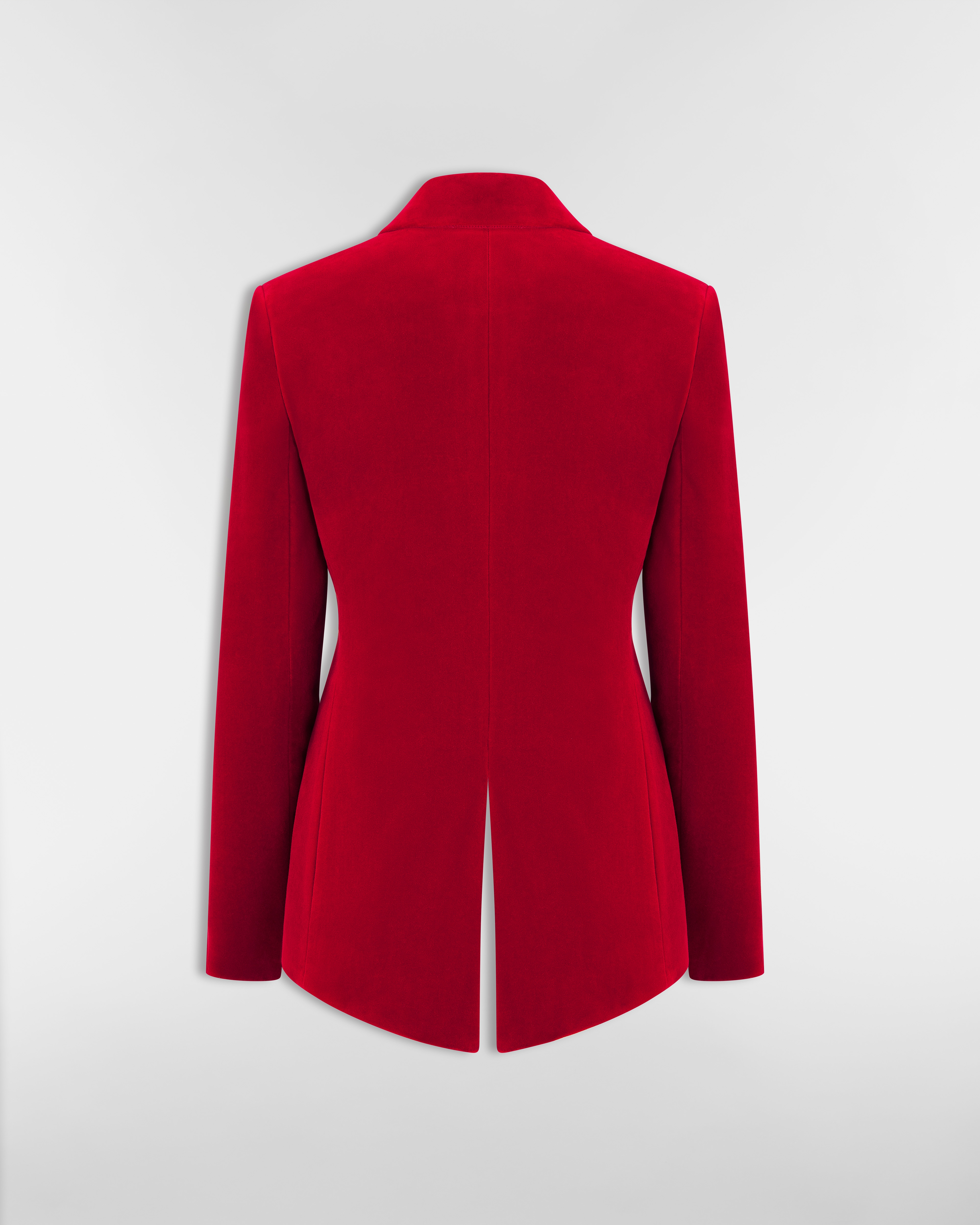 Fitted Jacket Red Cotton Velvet E08