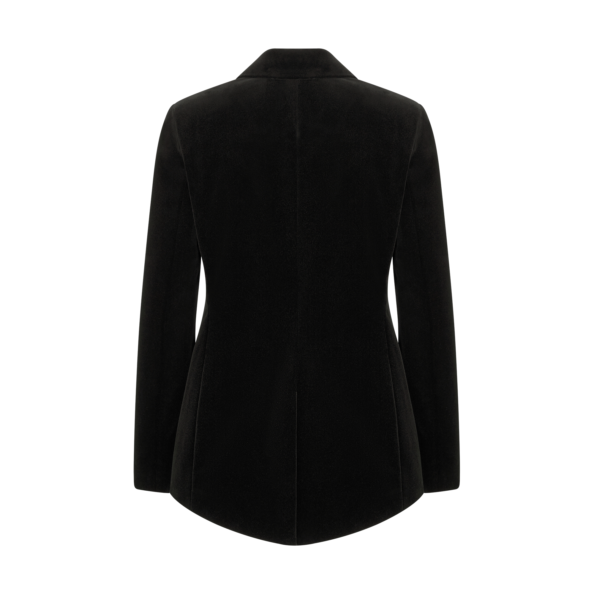 Fitted Jacket Black Cotton Velvet E08