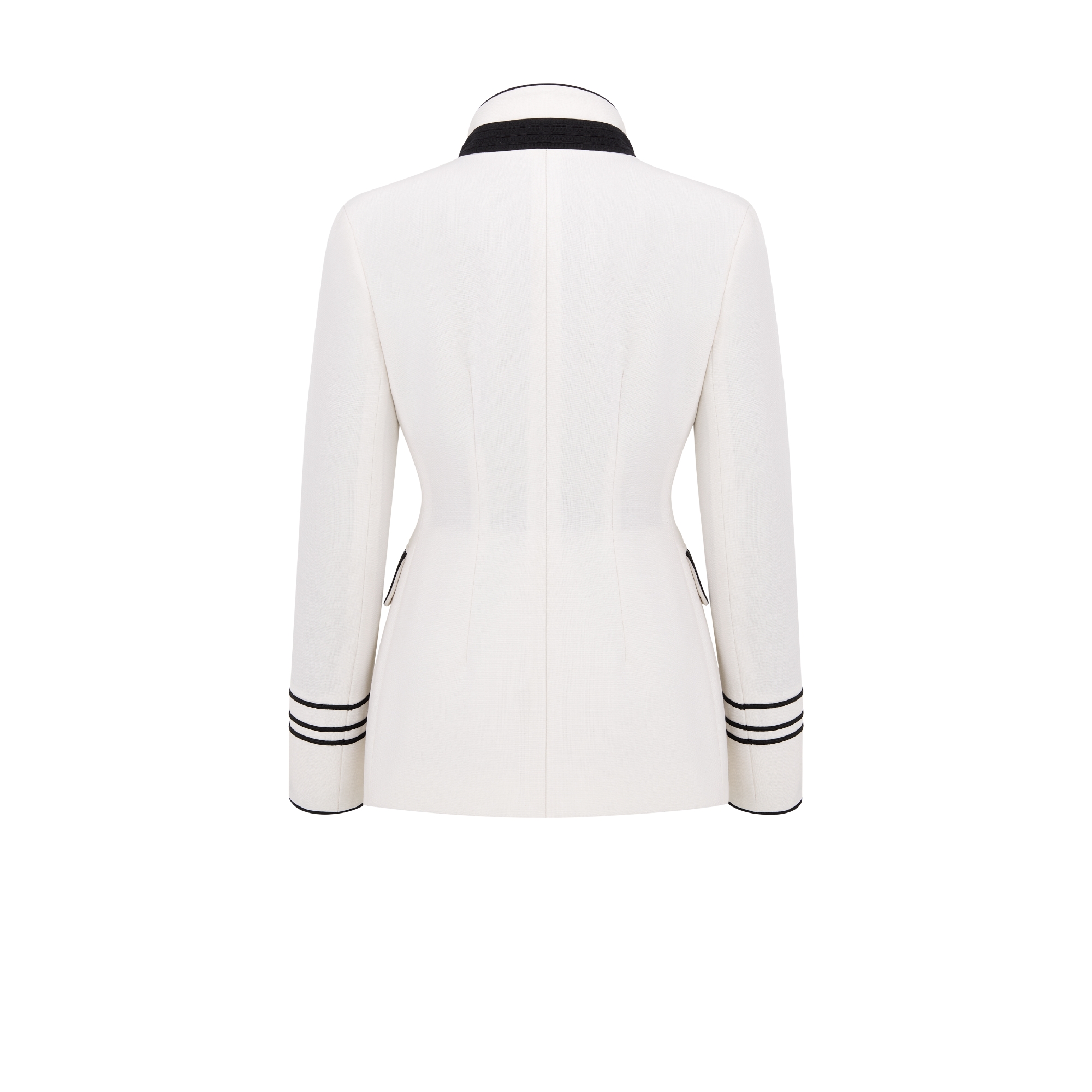 Fitted Jacket with Removable Vest Ecru Wool and Mohair E08